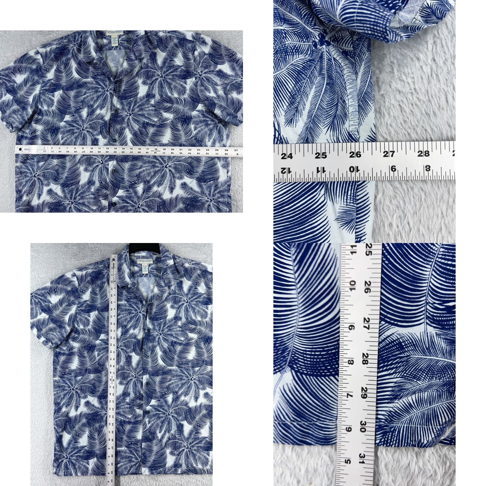 Vintage Cooke Street Shirt Mens 2XL XXL Blue White Palm Hawaiian Rayon Blend Pocket Button-Up Casual Shirt Size US XXL / EU 58 / 5 - 8 Thumbnail