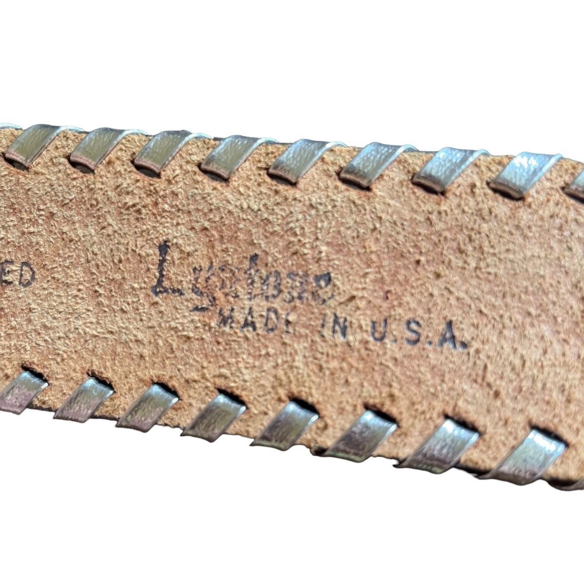 If Six Was Nine × Le Grande Bleu (L.G.B.) Kapital Style 70s Lyntone Hand Tooled Solid Leather Belt Size ONE SIZE - 9 Thumbnail