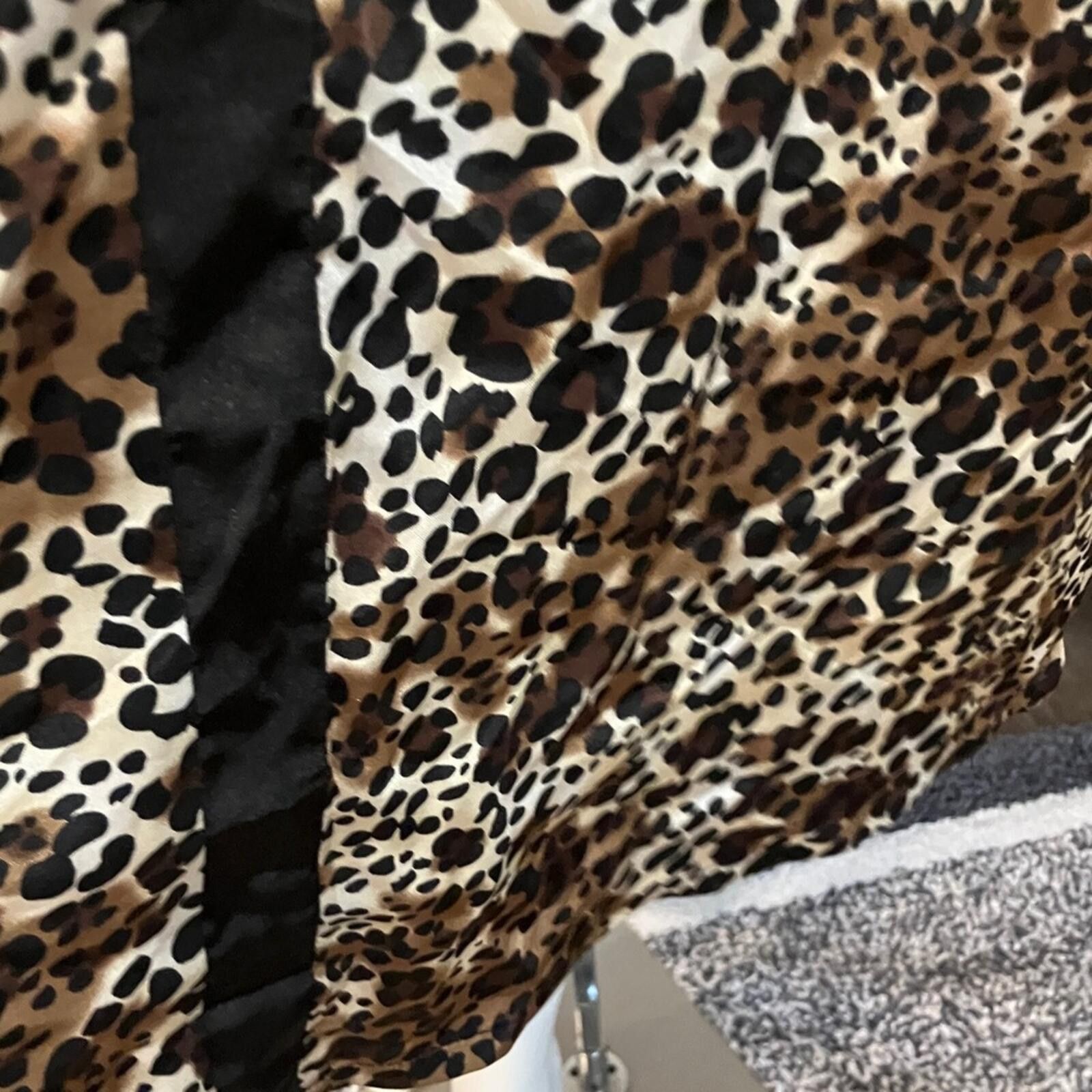 Other IMAN Brown Leopard Print Midi Dress with Black Accents Size M / US 6-8 / IT 42-44 - 6 Thumbnail