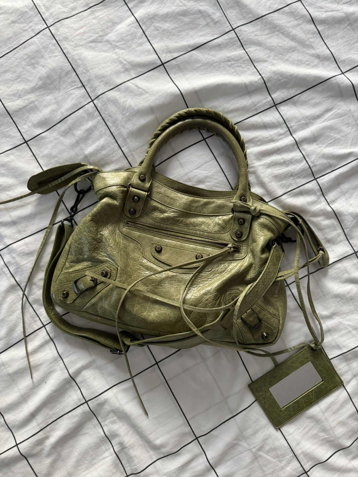 Balenciaga Vintage Balenciaga Lambskin City Bag Leather Handbag Size ONE SIZE - 6 Thumbnail