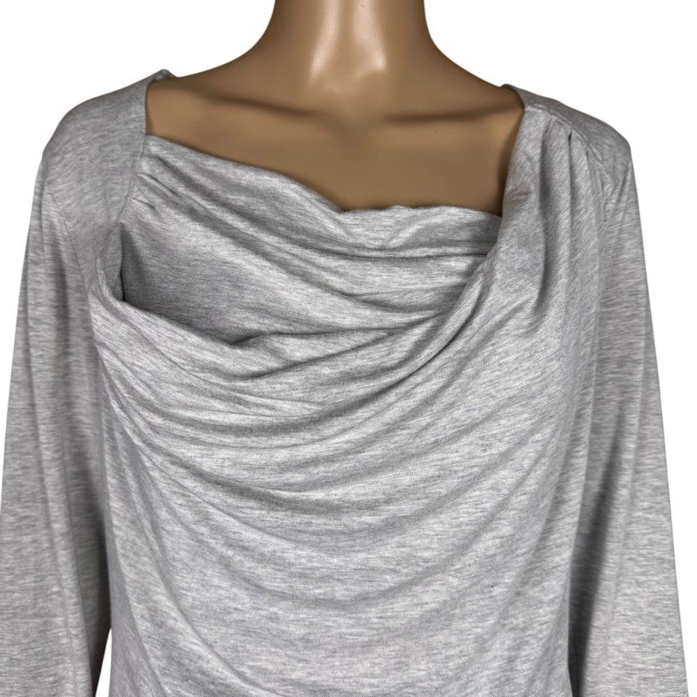 Other Anthropologie Design History Cowl Neck Long Sleeve Light Gr Size L / US 10 / IT 46 - 2 Thumbnail