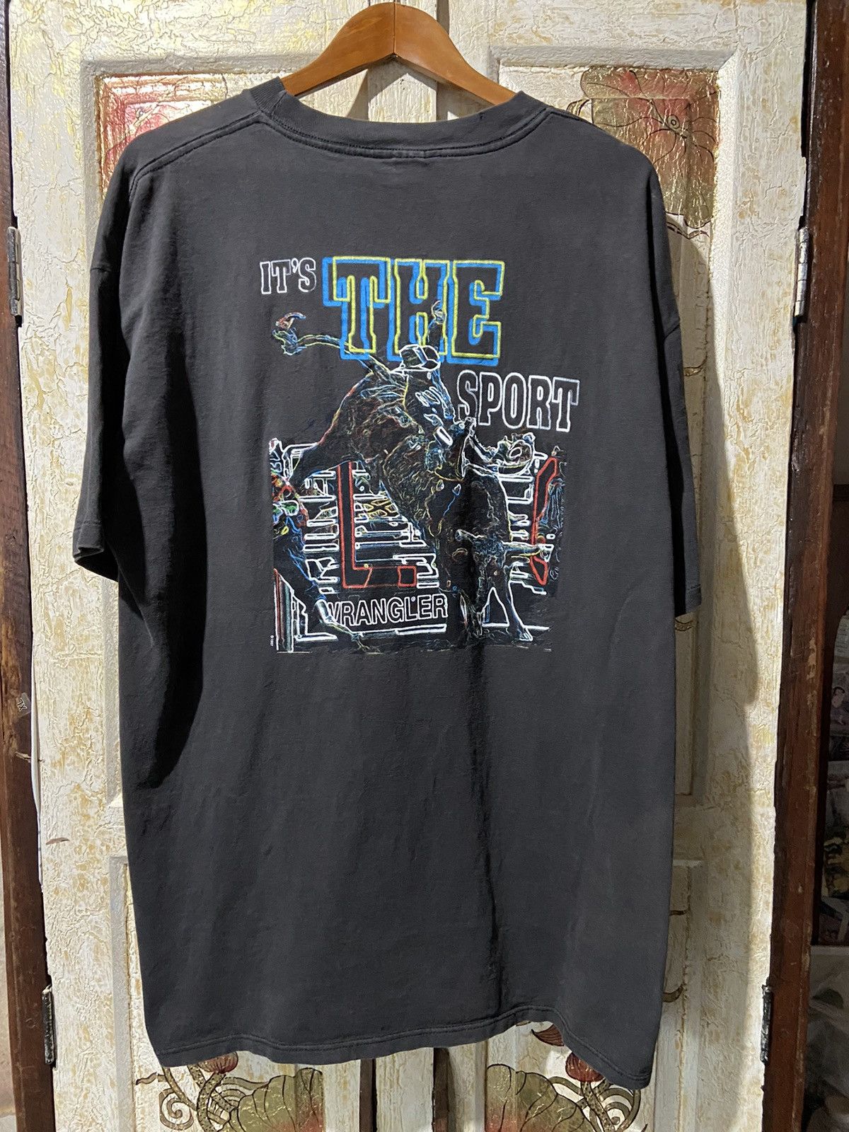 Vintage × Wrangler Vintage Wrangler rodeo it’s not just a sport fade T-Shirt xl Size US XL / EU 56 / 4 - 1 Thumbnail