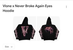 Vlone x Never Broke Again Eyes T-Shirt Black