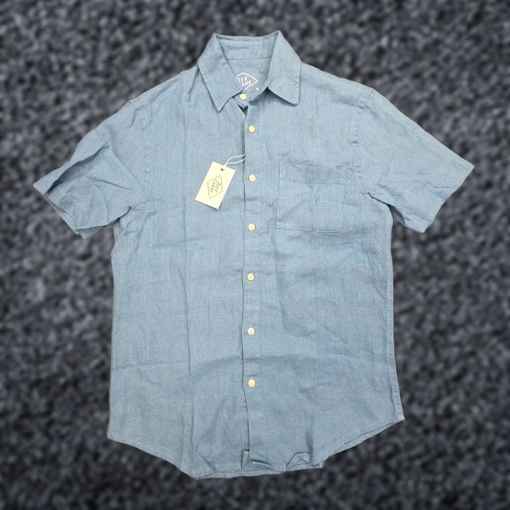 Vintage ALEX Crane Knit Ola Shirt Mens Small Blue (Indigo) Button Up Linen NWT Size US S / EU 44-46 / 1 - 1 Thumbnail