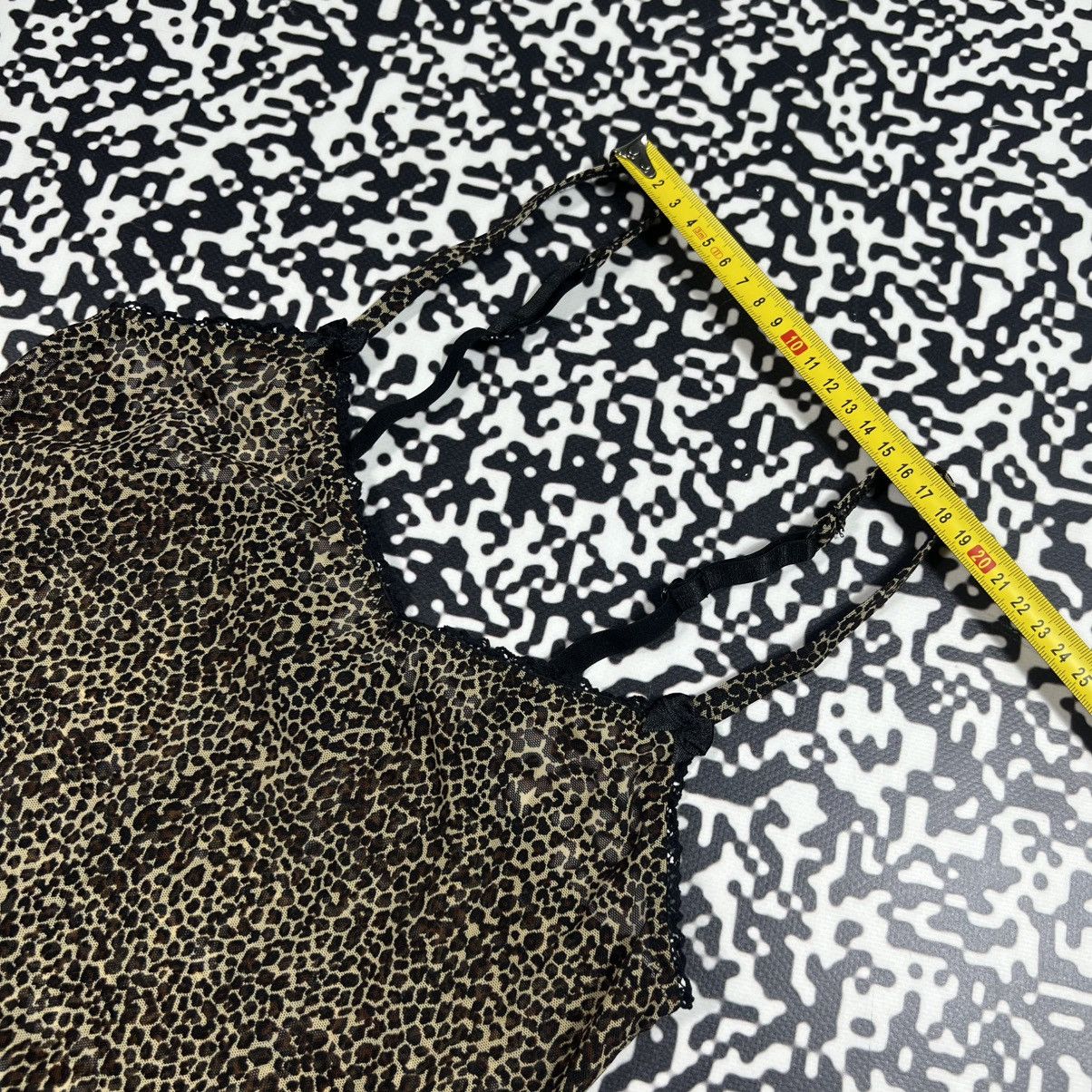 Japanese Brand Vintage Y2K Leopard Sexy Mesh Retro Style Nightie Mini Dress Size S / US 4 / IT 40 - 17 Thumbnail