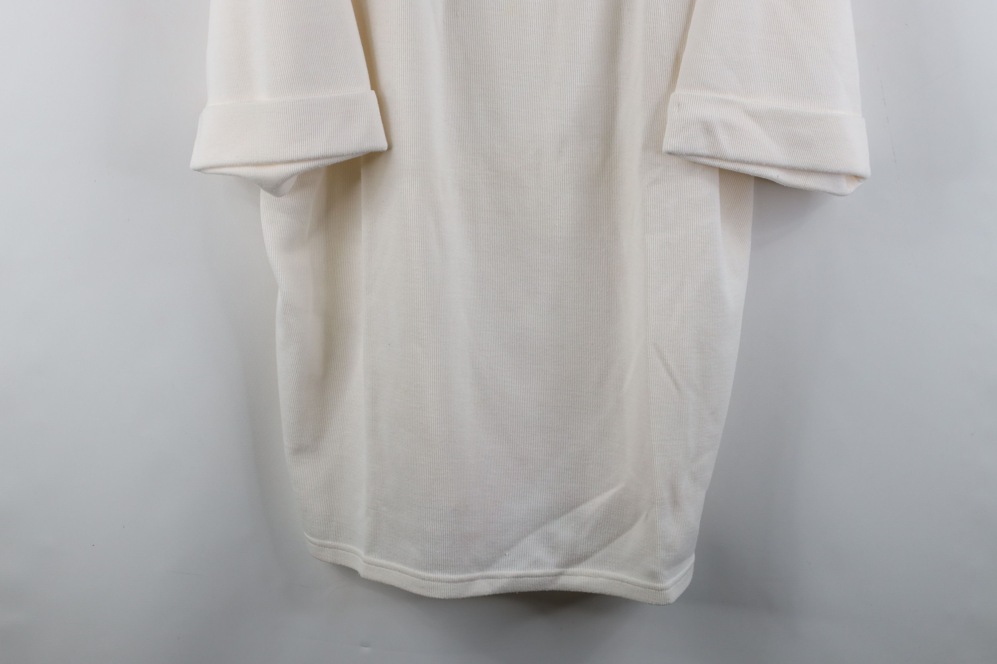 Express × Vintage Vintage 90s Express Baggy Thermal Waffle Knit T-Shirt Cream Size L / US 10 / IT 46 - 3 Thumbnail