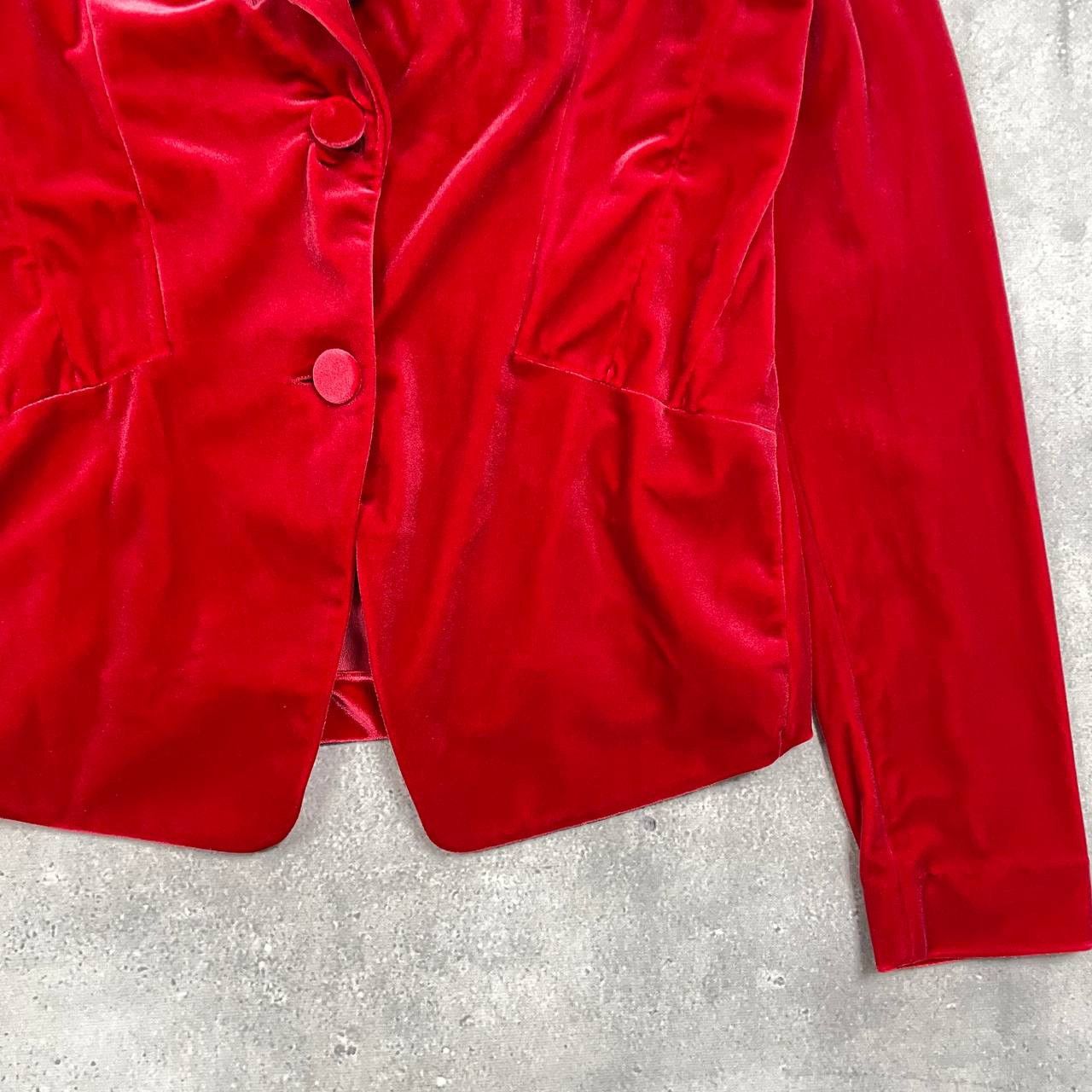 Emporio Armani Emporio Armani Two Button Velour Blazer Women’s Red Size 46 Size L / US 10 / IT 46 - 14 Thumbnail