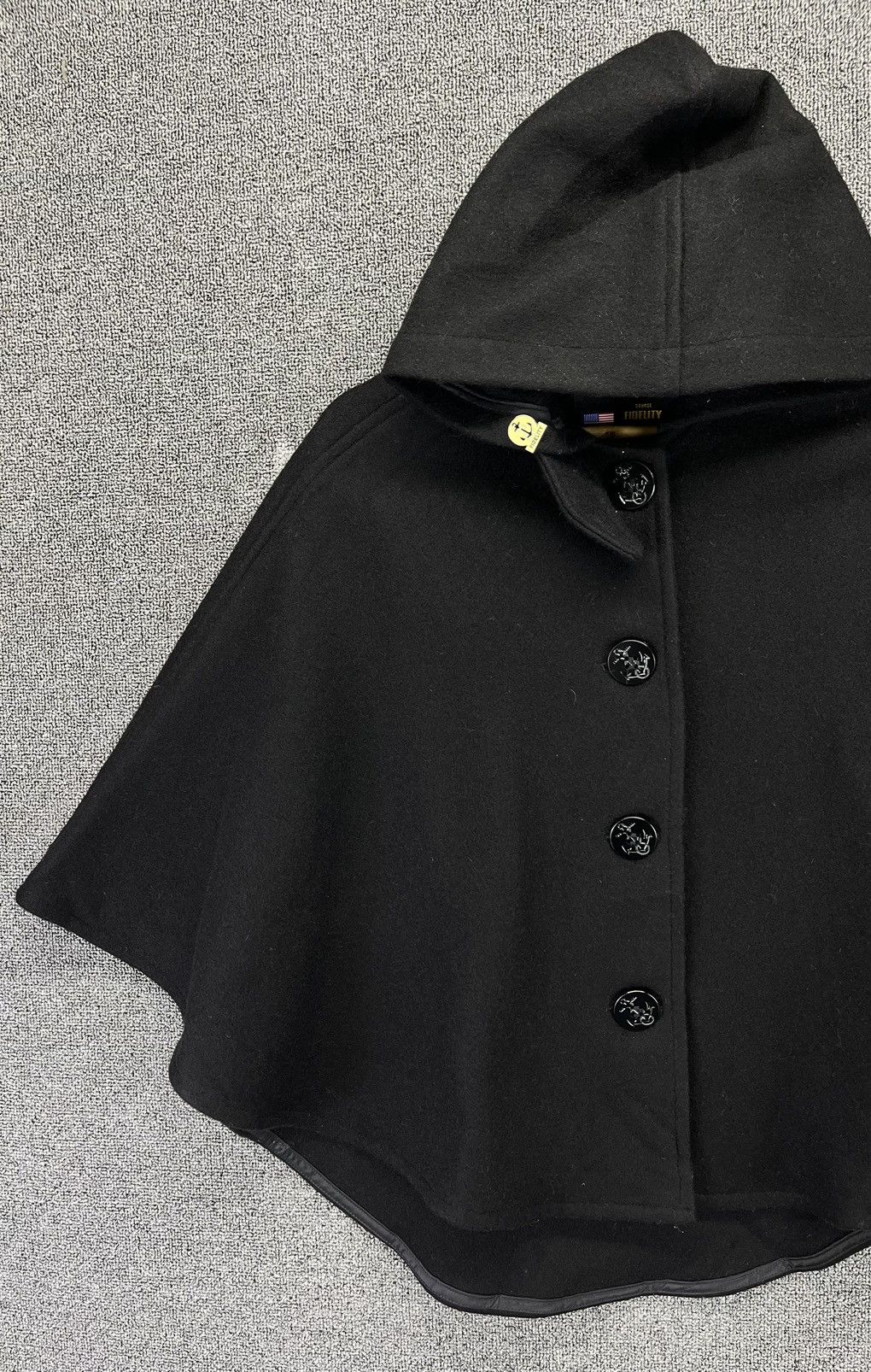Fidelity Vintage Fidelity Black Wool Pancho Size ONE SIZE - 2 Thumbnail