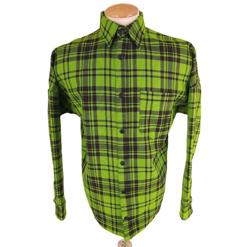 Palm Angels Palm Angels Logo Overshirt 44 XS Mens Green & White Plaid C Size US XS / EU 42 / 0 - 4 Thumbnail