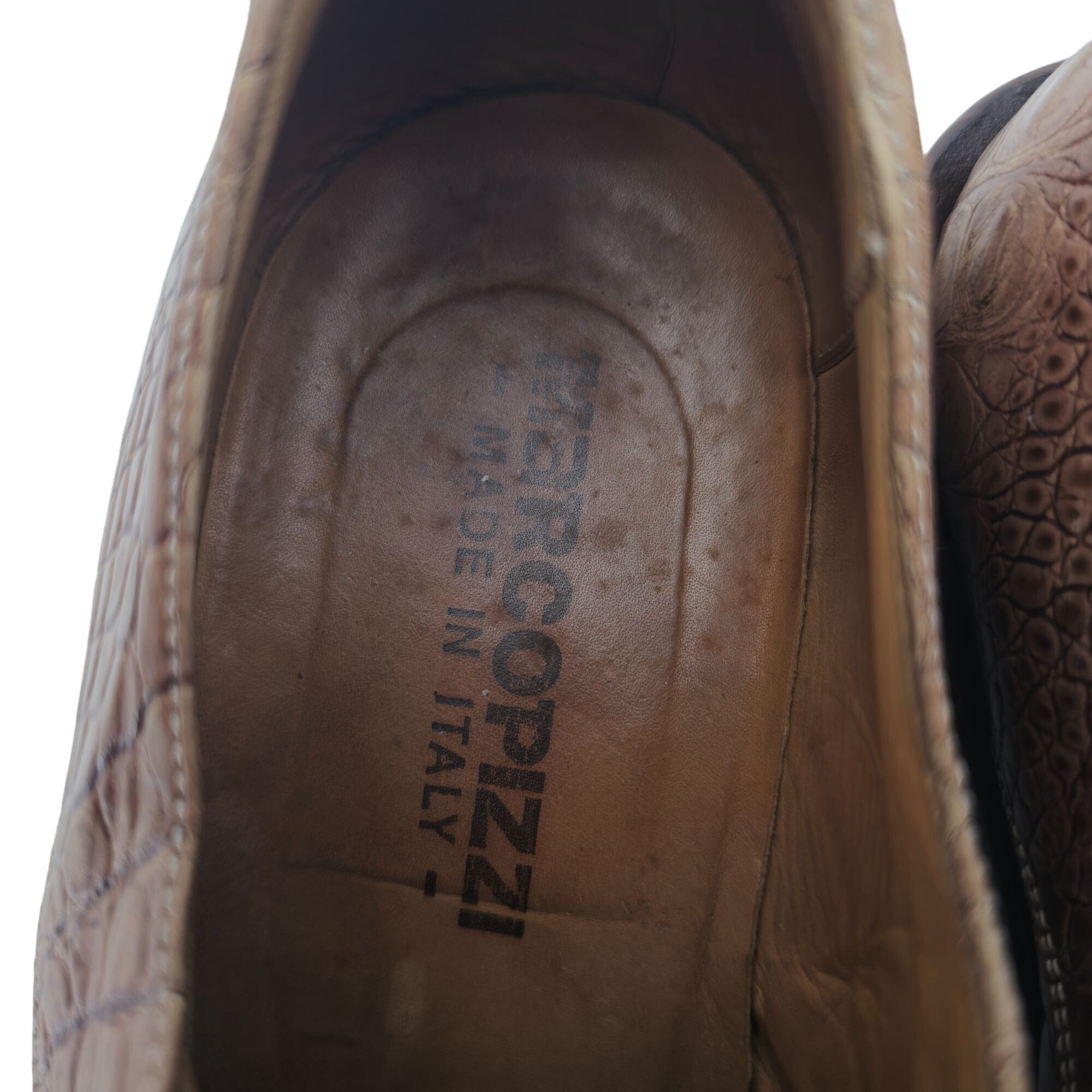 Other Vintage Italy Marcopizzi Men 8.5 Tan Brown Alligator Leather Size US 8.5 / EU 41-42 - 10 Thumbnail