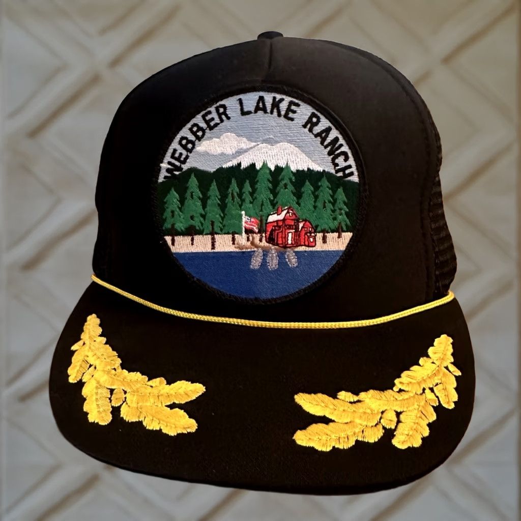 Vintage VINTAGE Webber Lake Ranch SnapBack Hat Trout Fishing Trucker Hat Black One Size EUC Mens Boys? Size ONE SIZE - 1 Thumbnail