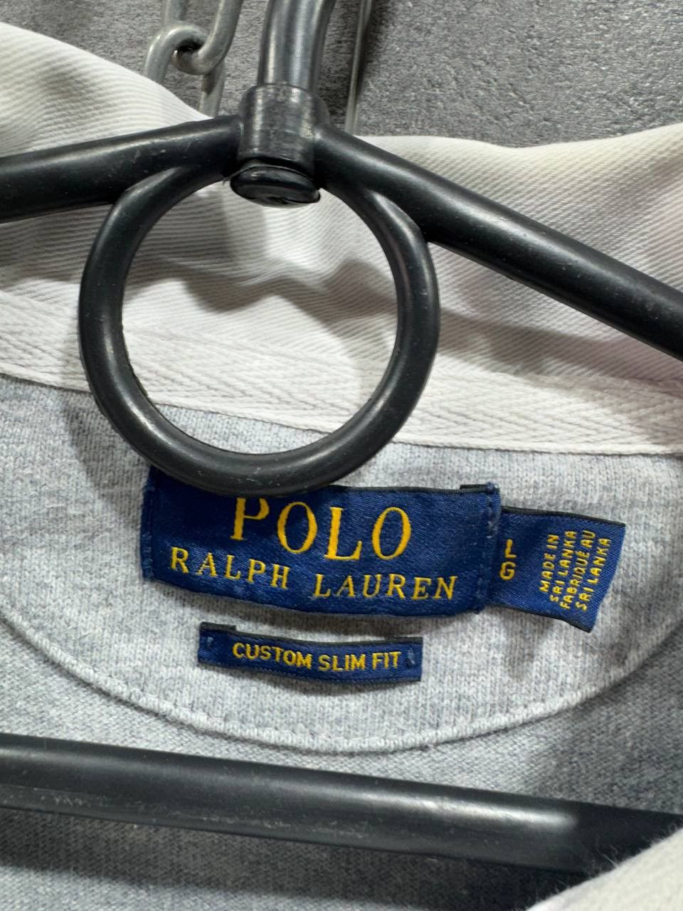 Vintage Ralph Lauren Shirt Polo Gray Long Sleeve Rugby Elbow Patch Size US L / EU 52-54 / 3 - 4 Thumbnail