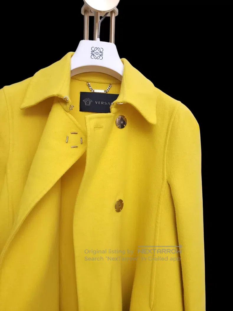 Versace Versace Bright yellow wool coat Size S / US 4 / IT 40 - 8 Thumbnail