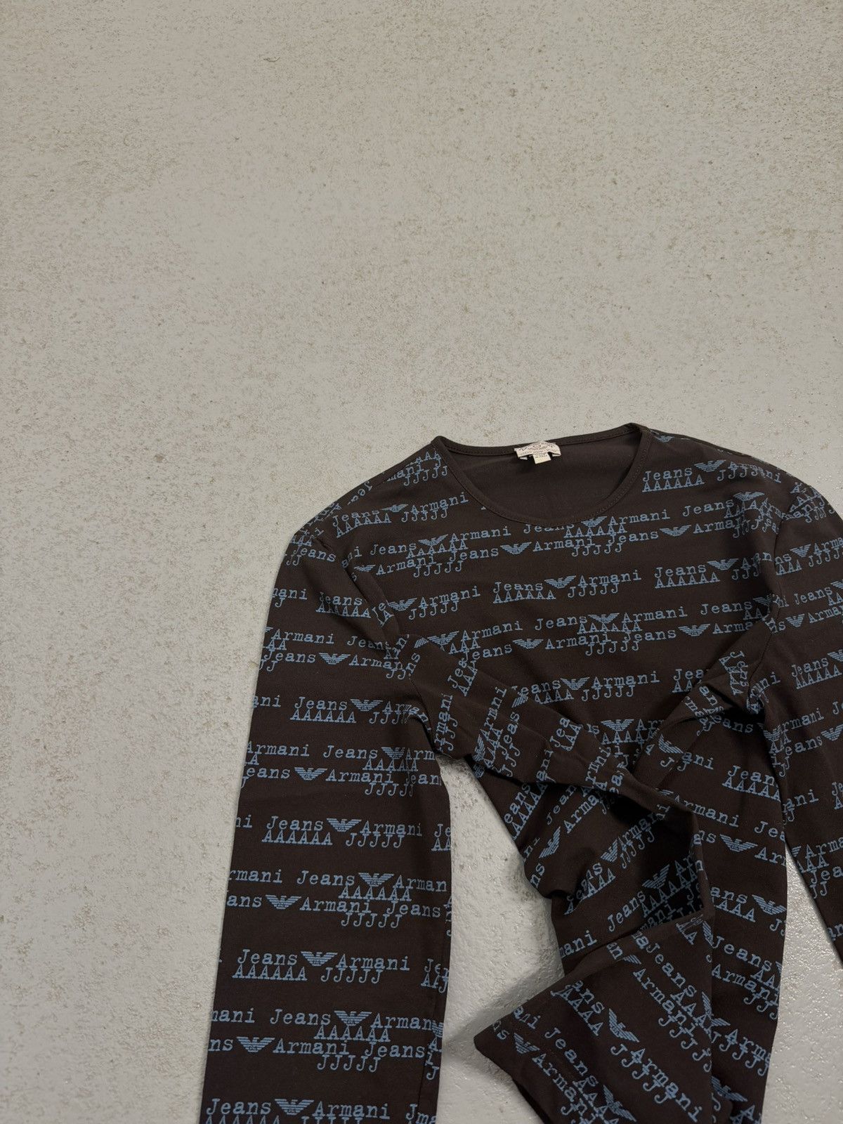 Armani Vintage 90s Armani Jeans Mesh Monogram Jjj Top Size L / US 10 / IT 46 - 8 Thumbnail