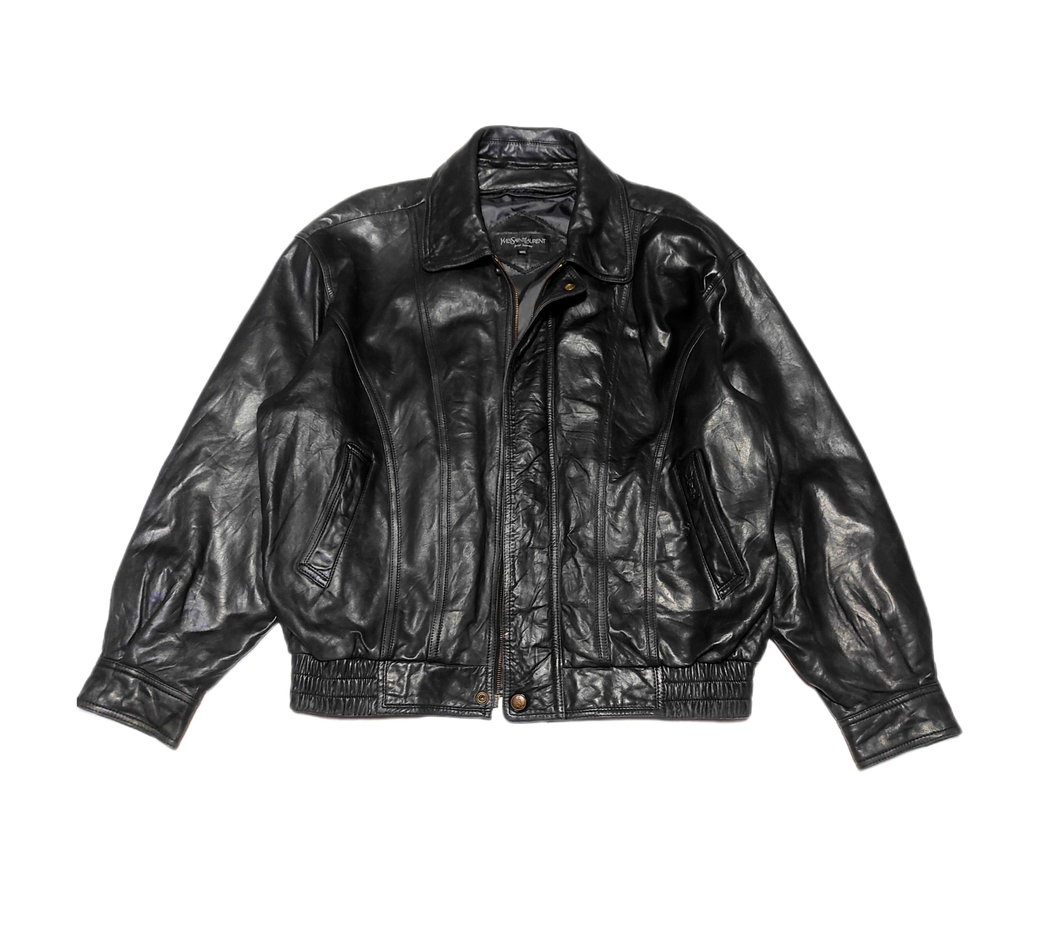 Yves Saint Laurent Rare! Beautiful Yves Saint Laurent Bomber Leather Jacket Size US L / EU 52-54 / 3 - 2 Thumbnail