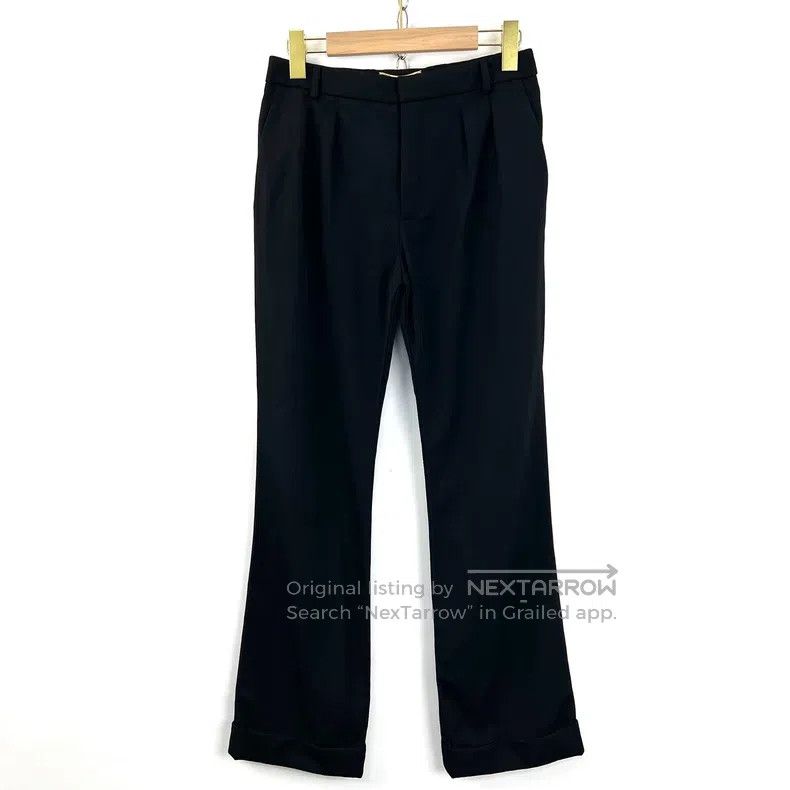 Saint Laurent Paris Saint Laurent Paris Black Straight Leg Turn-Up Suit Pants Size US 36 / EU 52 - 1 Thumbnail