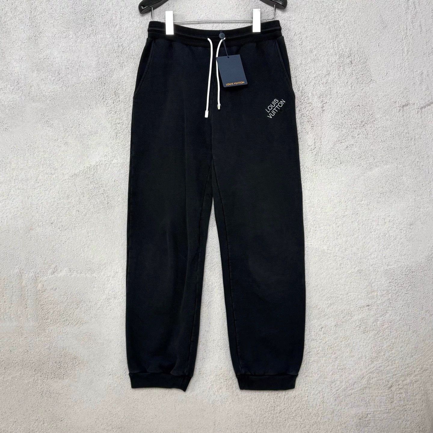 Louis Vuitton LV Black Embroidered Logo Drawstring Casual Pants Size 26" / US 2 / IT 38 - 1 Thumbnail