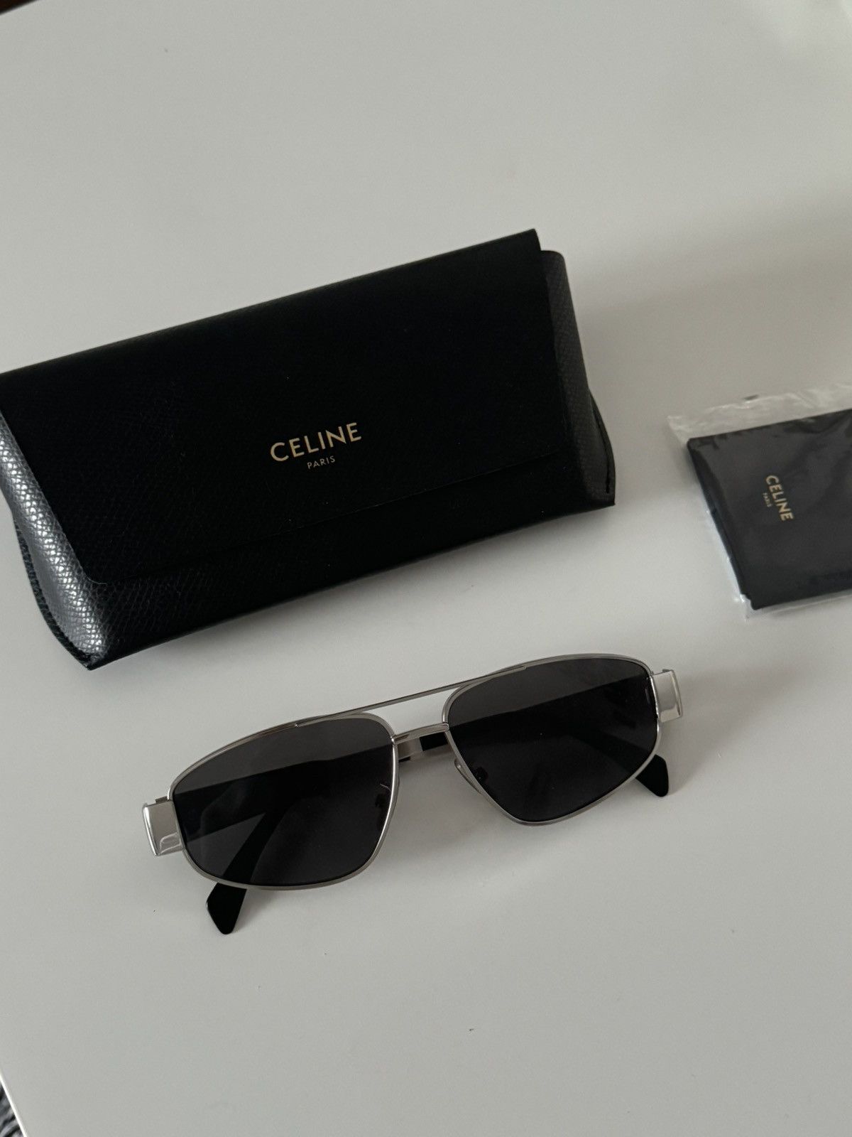 Celine Celine 'Triomphe' Sunglasses Silver Size ONE SIZE - 2 Thumbnail