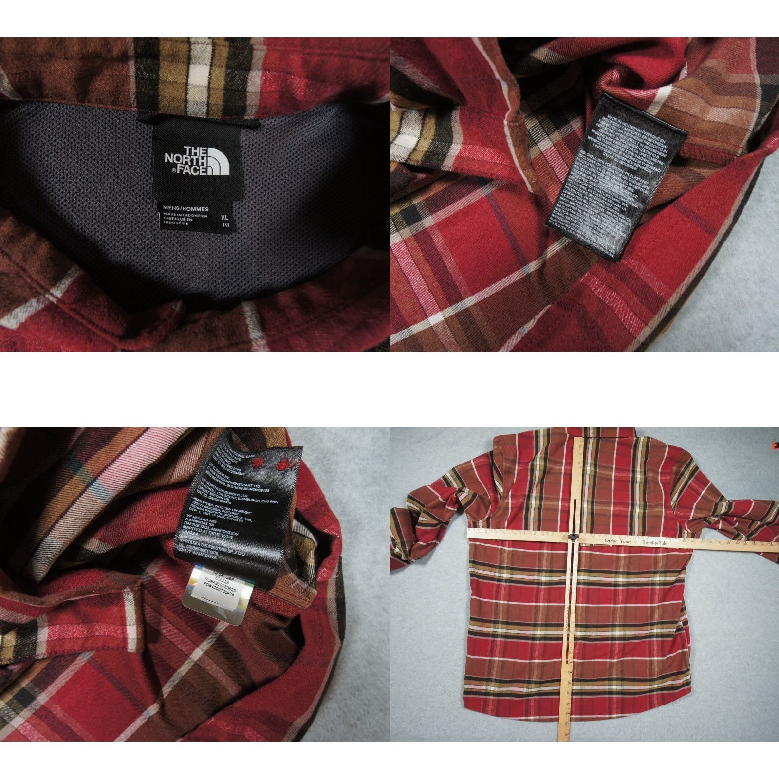 The North Face The North Face Shirt XLarge Red Flannel Button-Down Long-Sleeve Vented Mens Size US XL / EU 56 / 4 - 8 Thumbnail