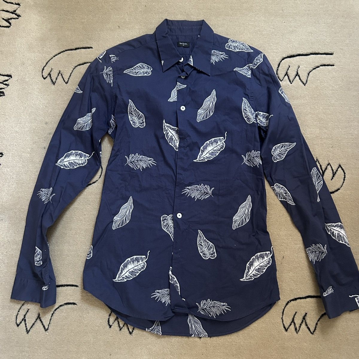 Paul Smith Paul Smith Feather Print Cotton Button Down Shirt Size US S / EU 44-46 / 1 - 1 Thumbnail