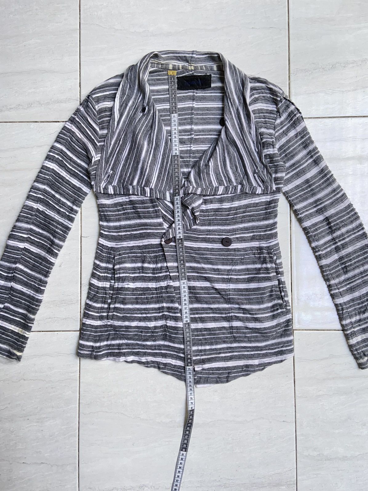 5351 POUR LES HOMMES KOHSHIN SATOH Grey Blazer Cardigan Size US S / EU 44-46 / 1 - 7 Thumbnail