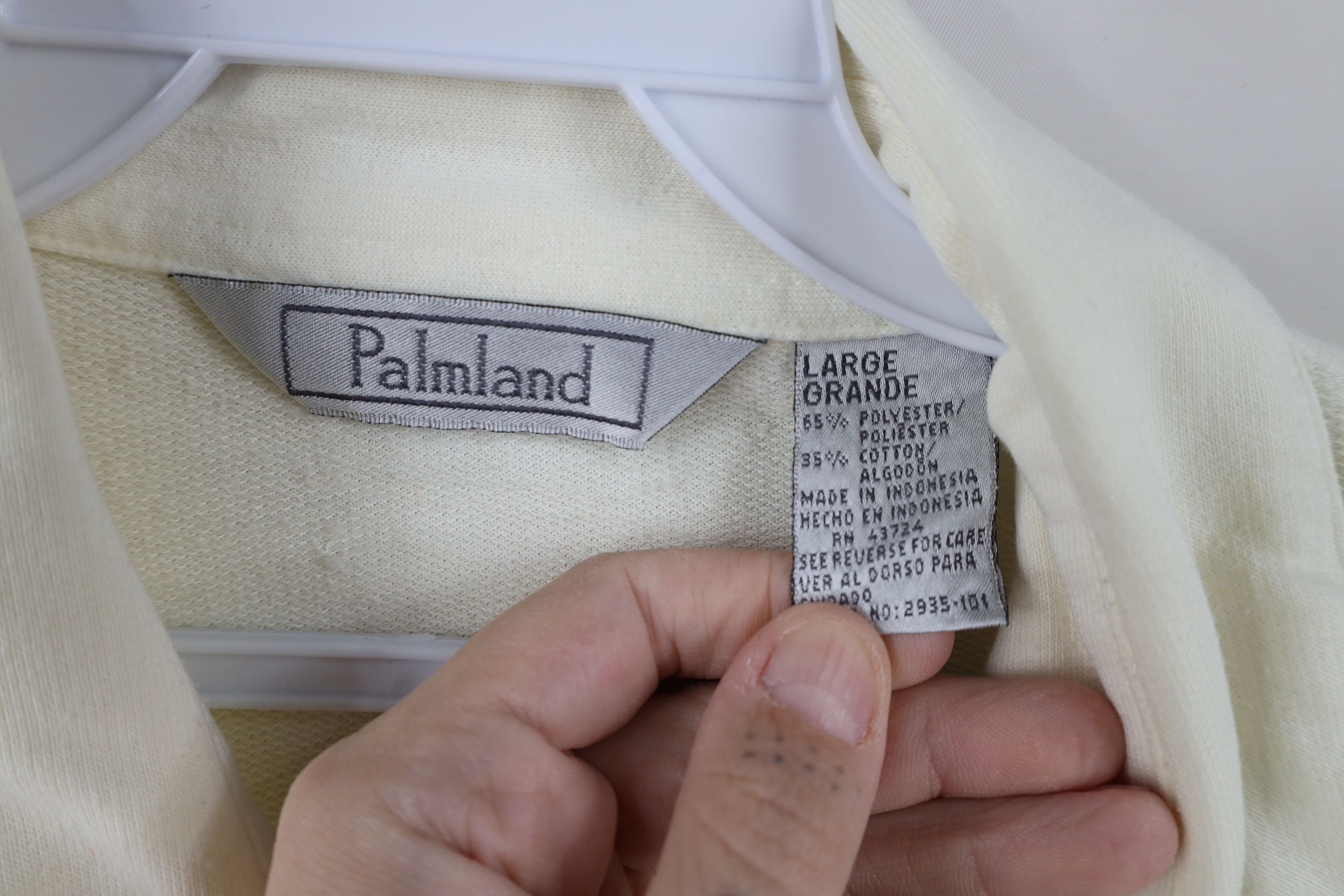 Vintage Vintage 90s Streetwear Collared Pullover Polo Shirt Cream Size US L / EU 52-54 / 3 - 9 Thumbnail