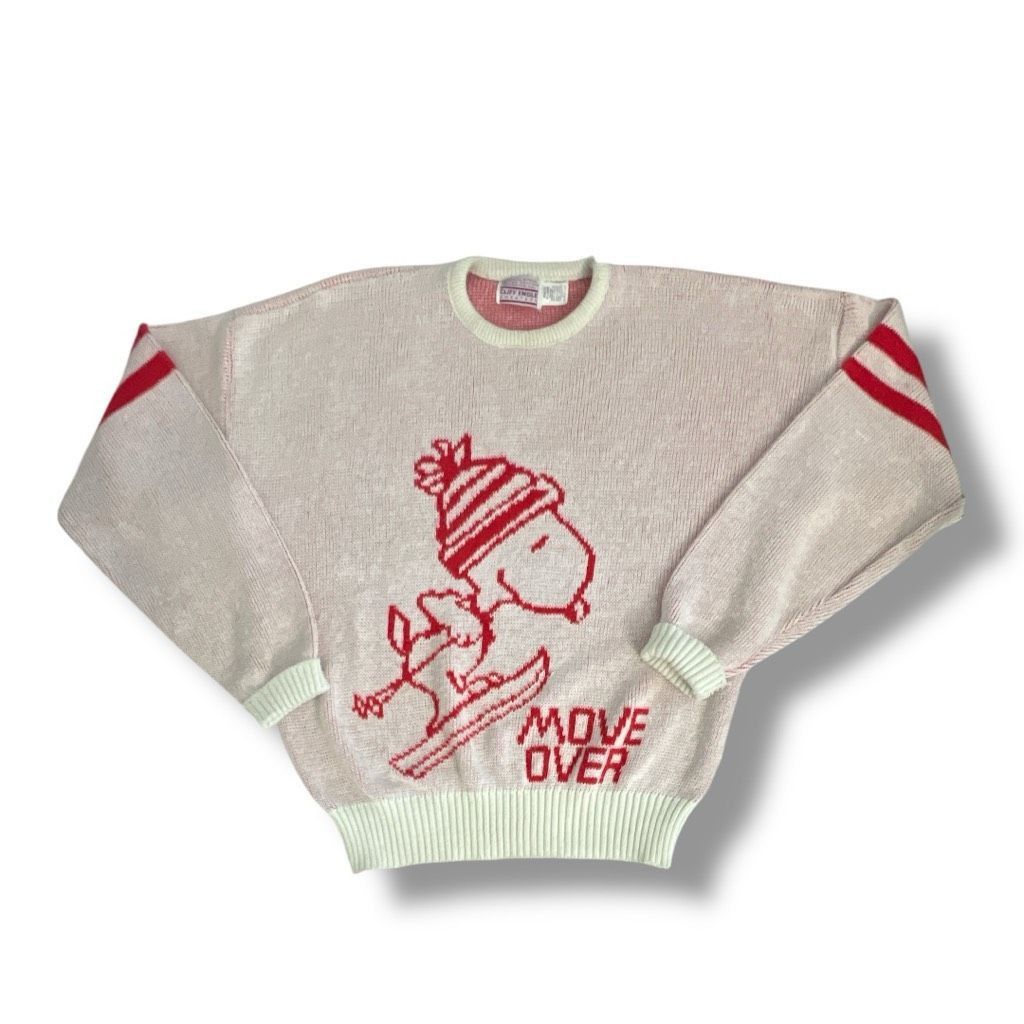 Vintage Snoopy Skiing Cliff Engle Sweaters Size Extra Large