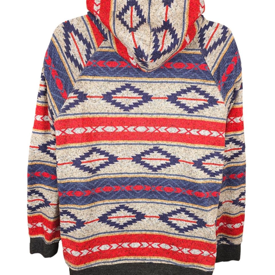 CLOT Brooklyn Cloth Southwestern Sweatshirt Hoodie Mens Size Medium Blue Aztec Pattern Striped All Over Print Pullover Hooded Sweatshirt Size US M / EU 48-50 / 2 - 4 Thumbnail