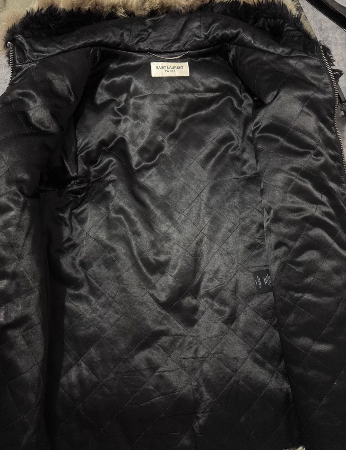 Saint Laurent Paris SLP) 18FW Runway Raccoon Fur Collar Zip-Up Hooded Fur Coat Size US M / EU 48-50 / 2 - 5 Thumbnail