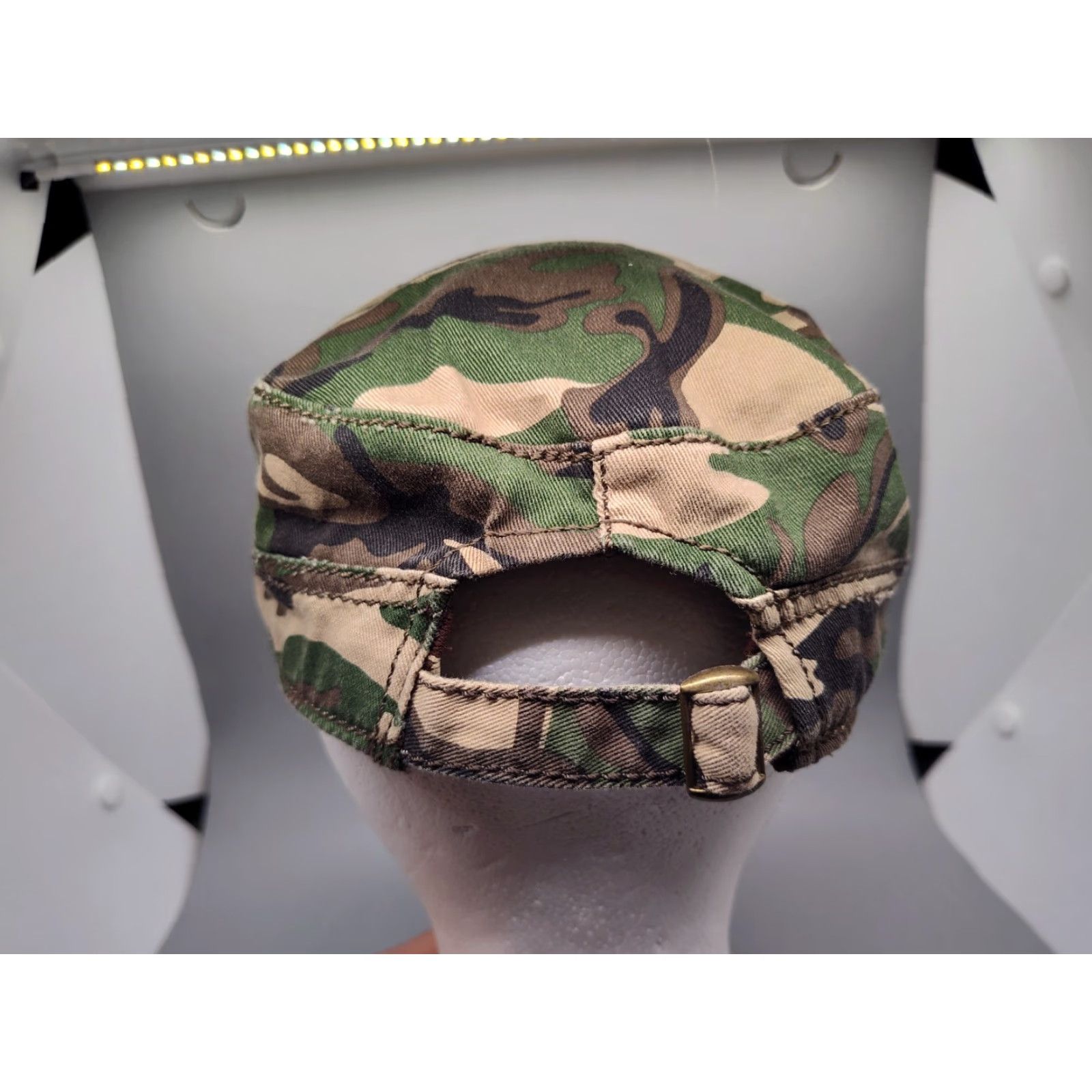 Vintage VINTAGE Peter Grimm Women's Camo Biker Cap Adjustable Strap L/XL Unisex Cotton Size ONE SIZE - 7 Thumbnail