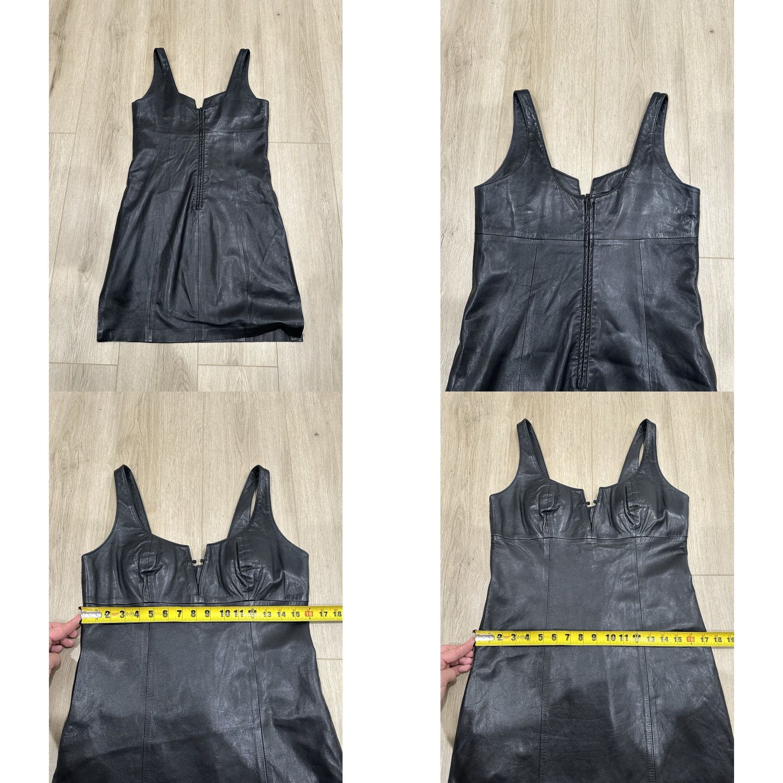 Vintage West Coast Leather Dress Sleeveless Black Size 8 Leather Knee Length Zip Women Vintage No Size M / US 6-8 / IT 42-44 - 8 Thumbnail