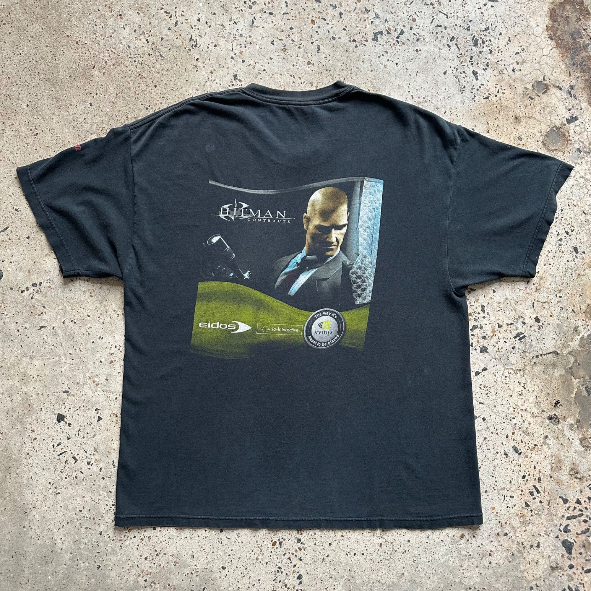 image of Vintage Hitman Contracts Video Game Shirt in Black, Men's (Size XL)