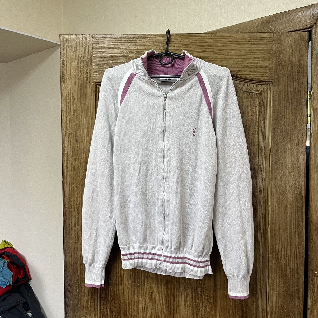 Vintage Yves Saint Laurent Sweater Knit Full Zip YSL 90s Y2K