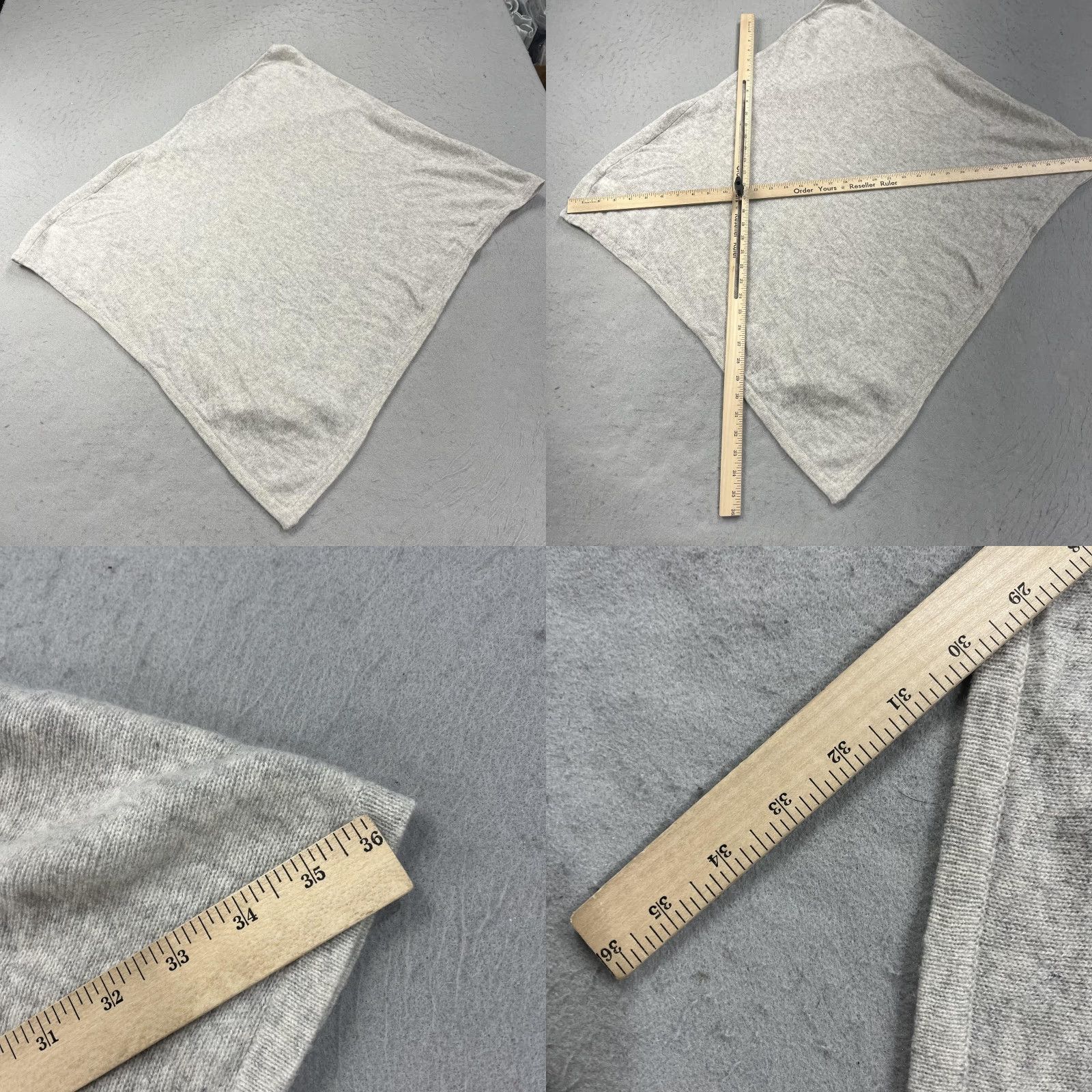 Peter Millar Peter Millar Sweater Womens One Size 100% Pure Cashmere Poncho Tunic NetJets Gray Solid Knit Luxury Size ONE SIZE - 8 Thumbnail