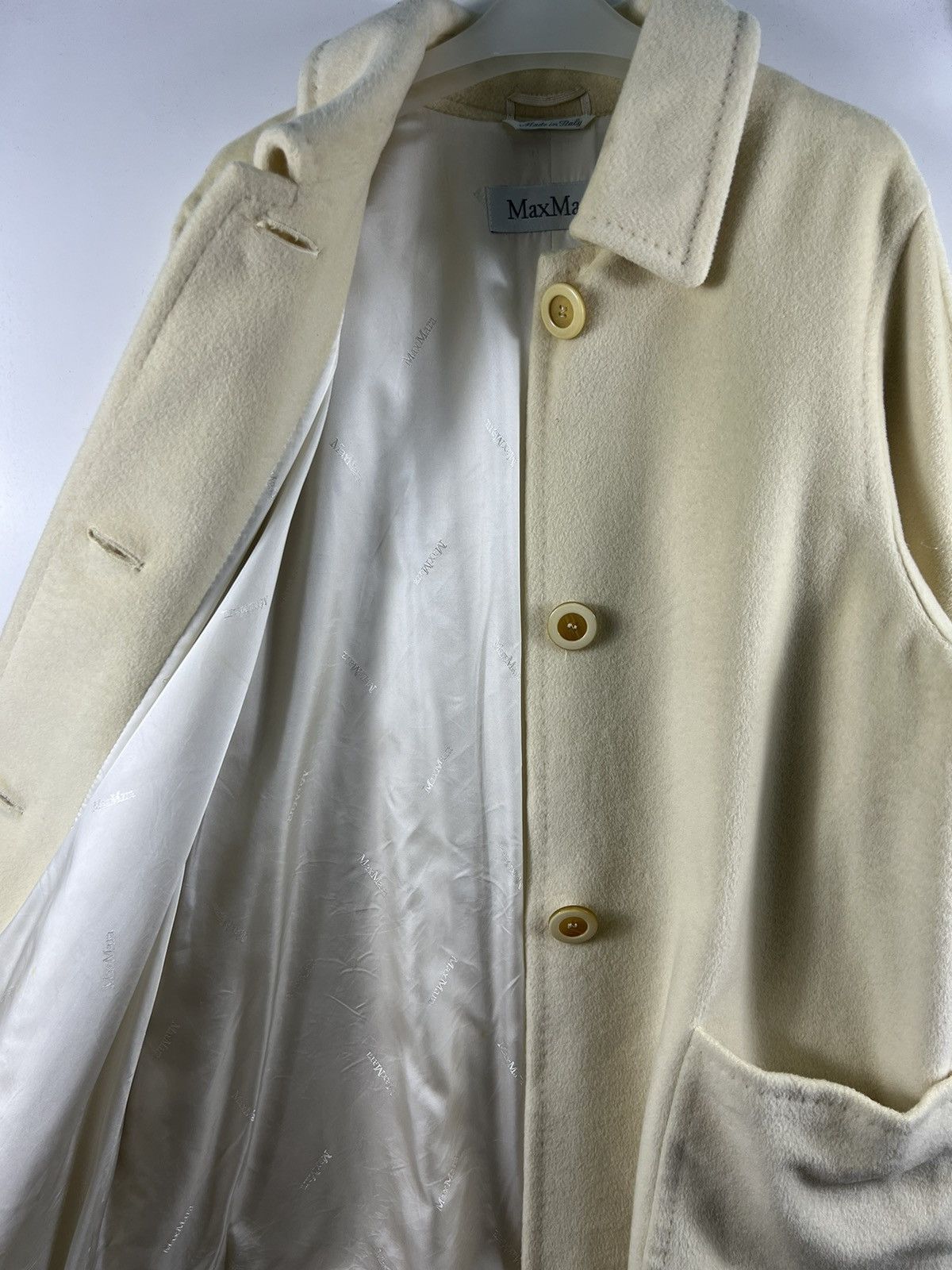 Max Mara × Weekend Max Mara 🔥 MAX MARA LUXURY CREAM WHITE OVER COAT🔥 Size L / US 10 / IT 46 - 8 Thumbnail