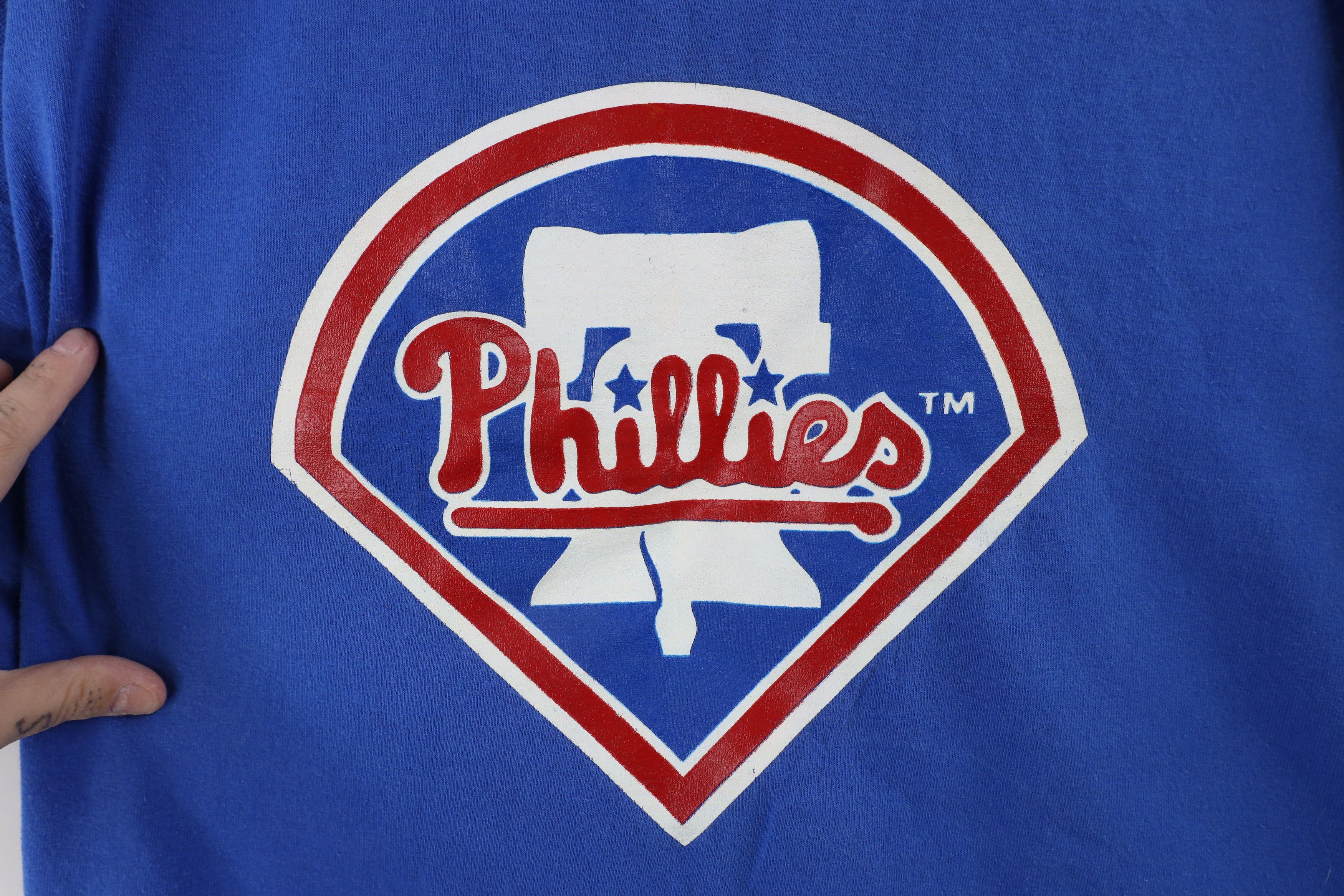 Vintage Vintage 90s Out Philadelphia Phillies Baseball T-Shirt Blue Size US XL / EU 56 / 4 - 4 Thumbnail