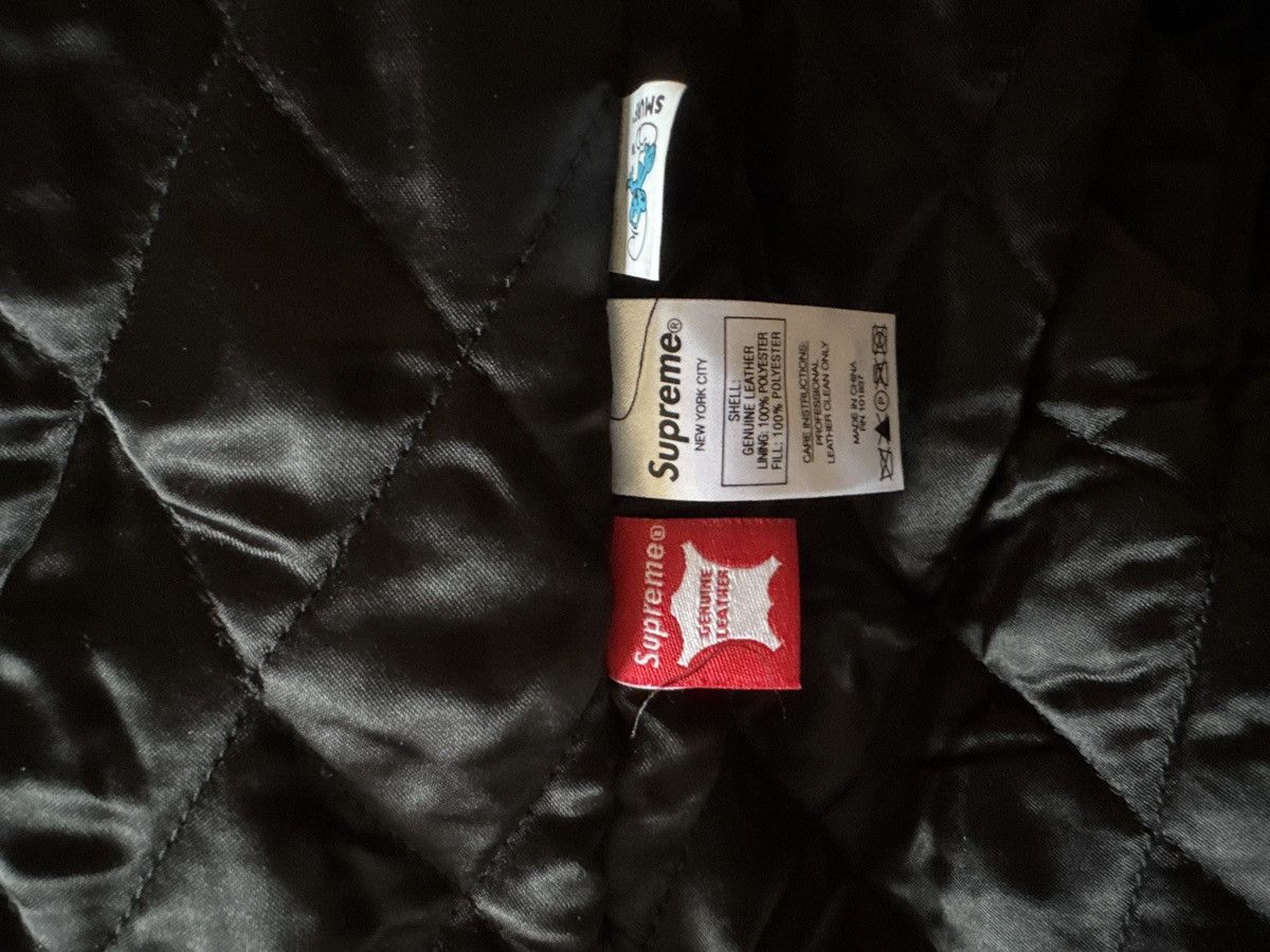 Supreme Supreme Smurfs Leather Varsity Jackets Size US XL / EU 56 / 4 - 4 Thumbnail