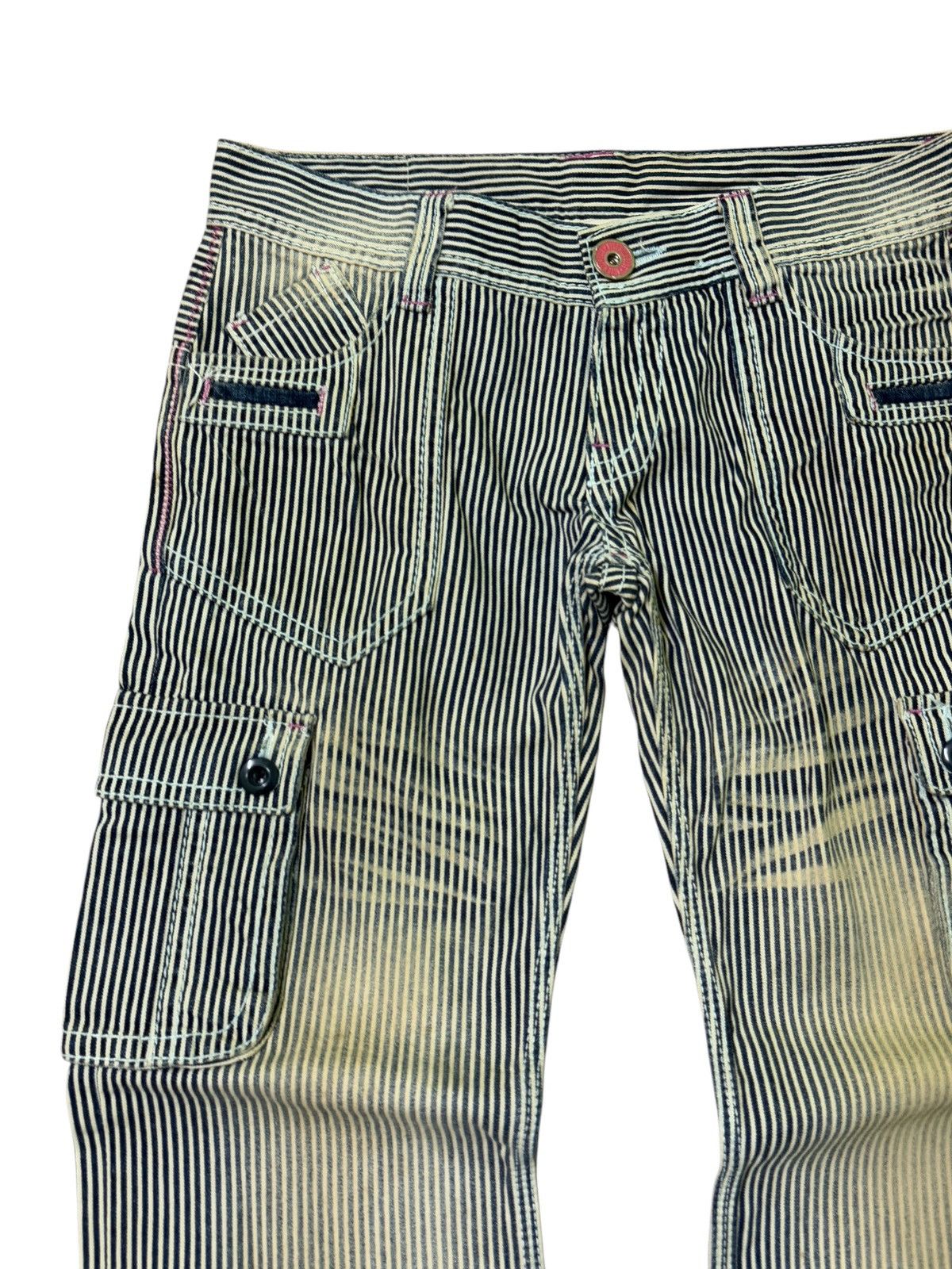 Japanese Brand HICKORY BLUE MOON BLUE CARGO ACID WASHED DISTRESSED JEANS Size US 32 / EU 48 - 4 Thumbnail