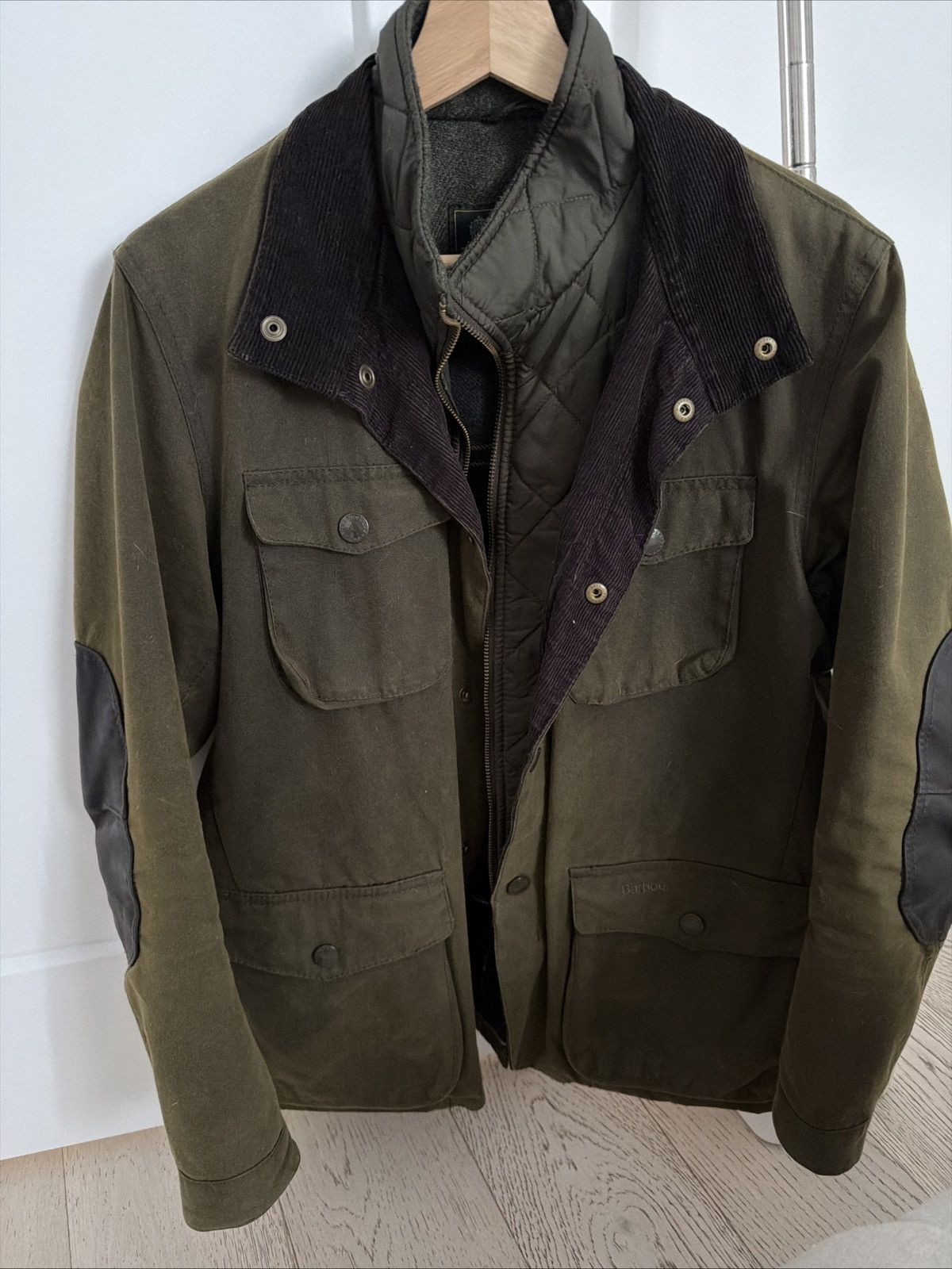 Barbour Barbour Ogston Waxed Jacket Olive Oban Padded Leather Sleeve Size US S / EU 44-46 / 1 - 1 Thumbnail