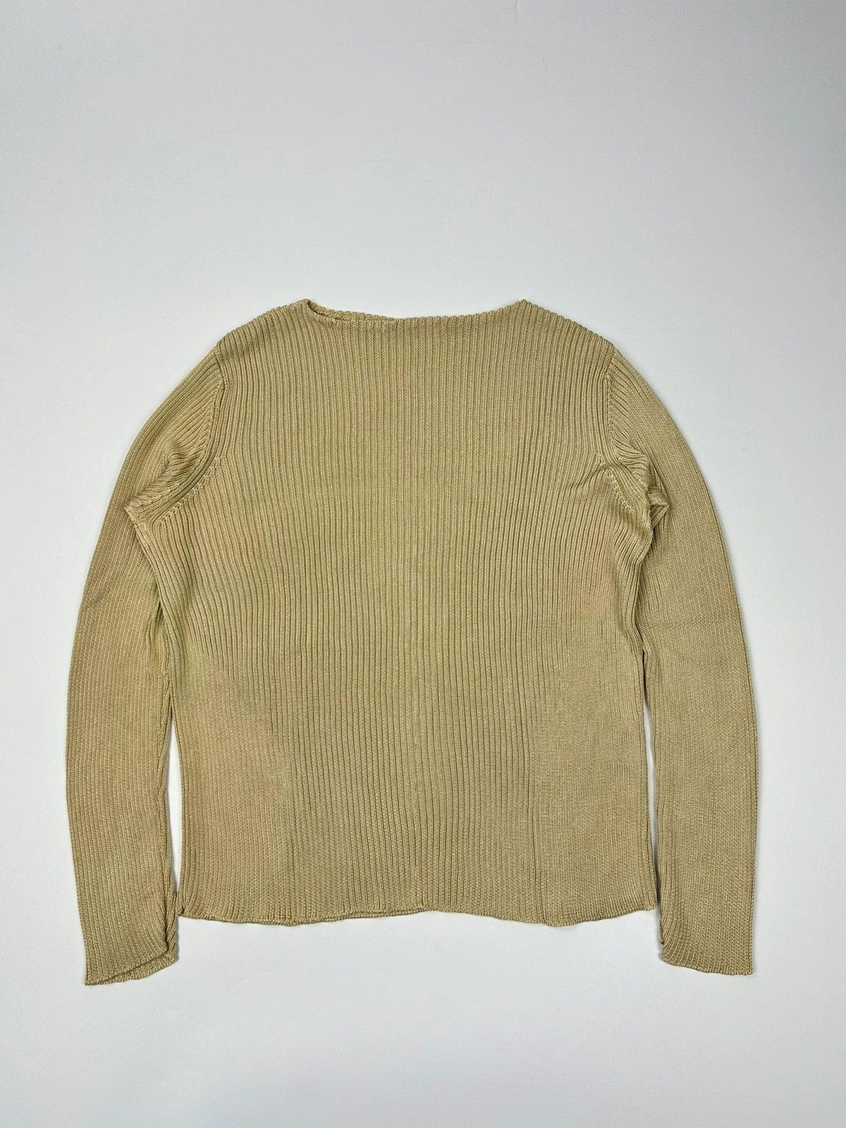 Prada Prada Milano SS1998 Silk Beige Gold Boat Neck Sweater Size M / US 6-8 / IT 42-44 - 1 Thumbnail