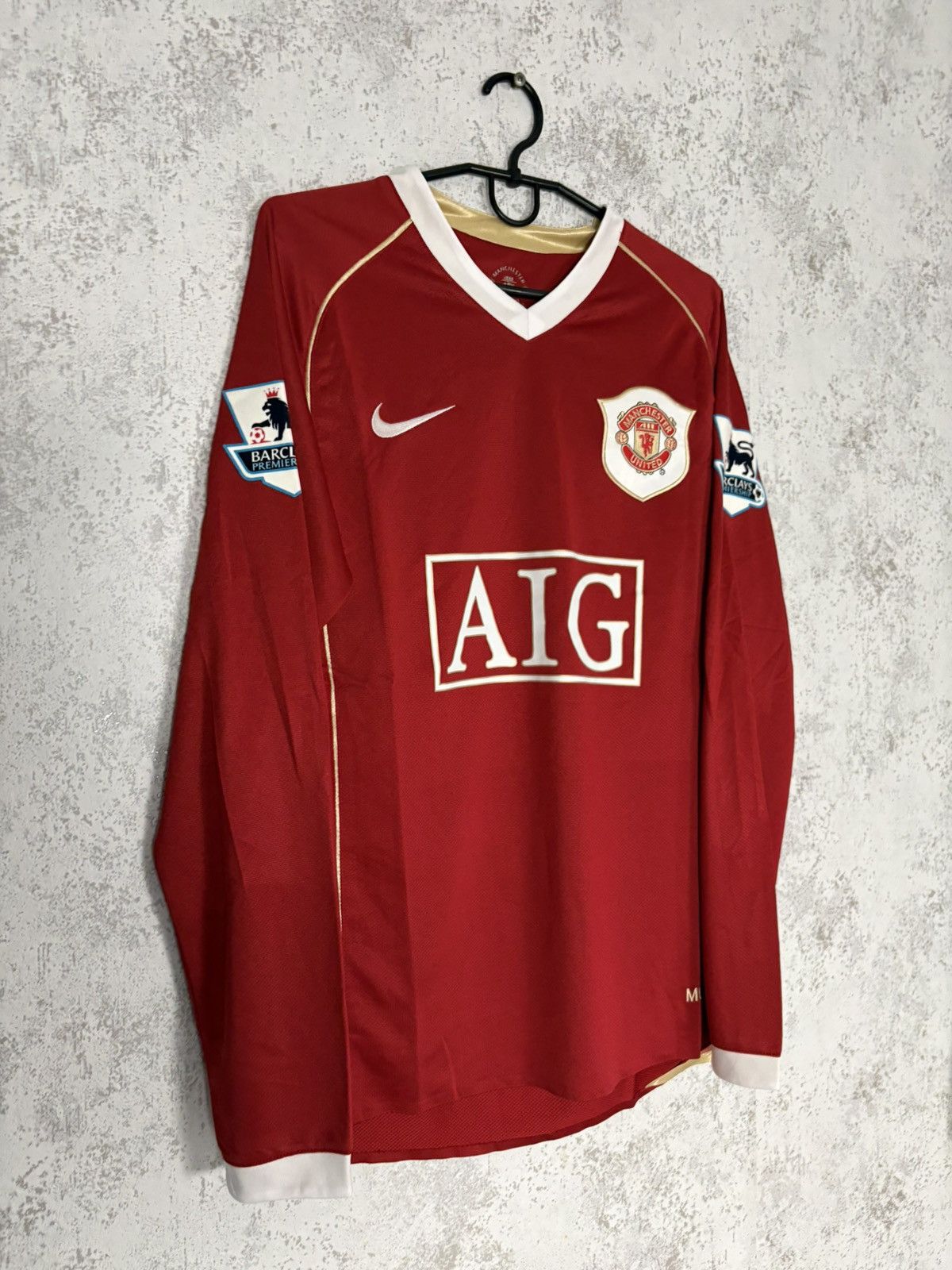 Nike Manchester United 2006/07 Long Sleeve Jersey Solskjær 20 AIG Size US L / EU 52-54 / 3 - 1 Thumbnail