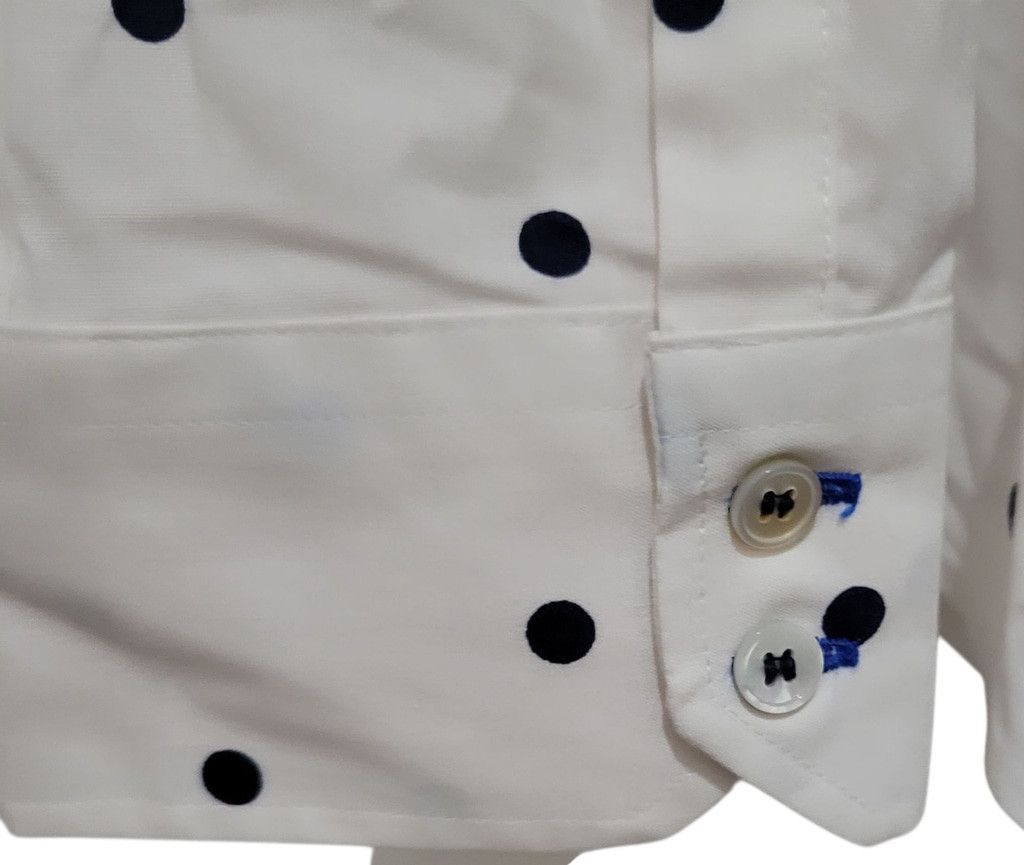 Talbots Talbots Polka-dot Long-Sleeves Fitted Button-Up Shirt 12 Size XL / US 12-14 / IT 48-50 - 7 Thumbnail