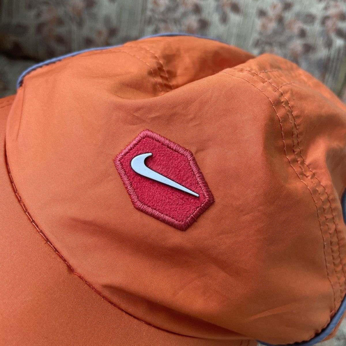 Nike Vintage Nike Nylon 5 Panel Cap Hat Orange Mens One Size Size ONE SIZE - 5 Thumbnail