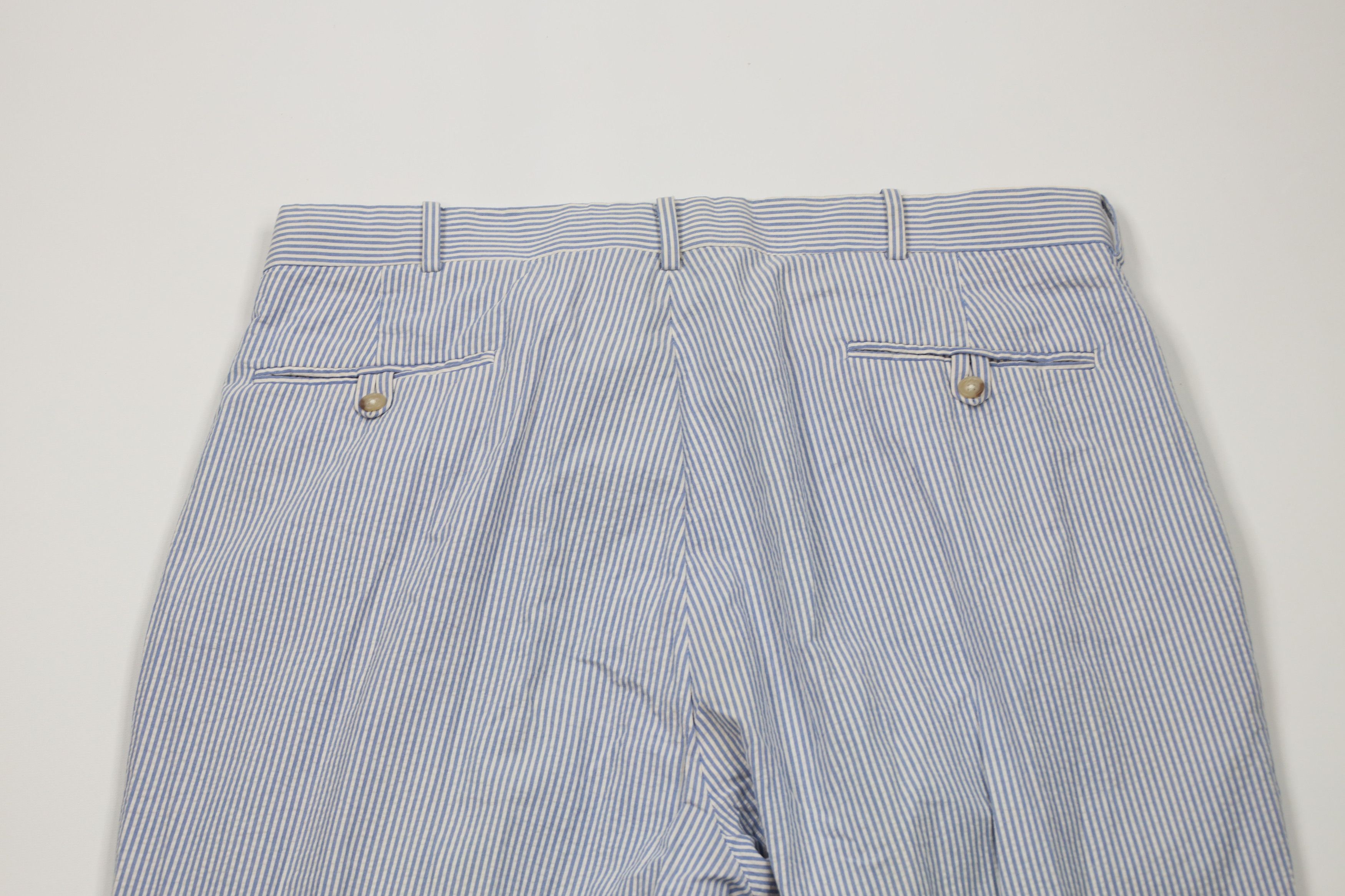 Ralph Lauren × Vintage Vintage 90s Ralph Lauren Seersucker Wide Leg Chino Pants Size US 36 / EU 52 - 12 Thumbnail