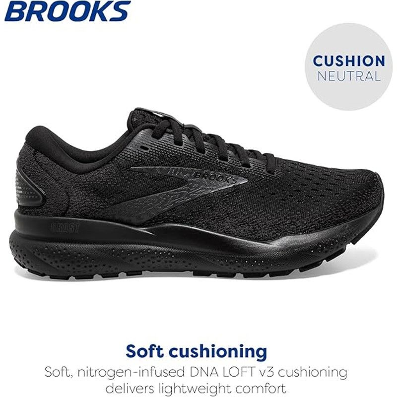 Brooks Brooks Mens Size 11.5 Ghost 16 Black Walking Running Shoes Size US 11.5 / EU 44-45 - 3 Thumbnail