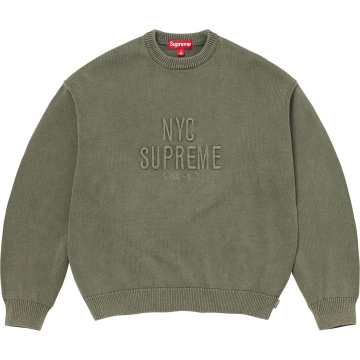 Supreme Supreme Overdyed Raised Sweater Olive Size US M / EU 48-50 / 2 - 1 Thumbnail