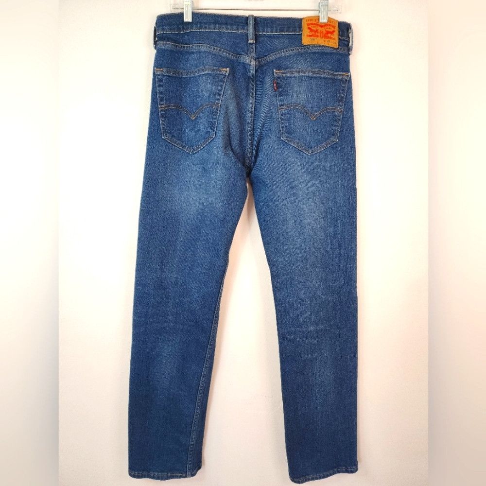 Jean × Levi's Levi's 505 Dark Denim Blue Jeans Classic Straight Leg High Size US 32 / EU 48 - 3 Thumbnail