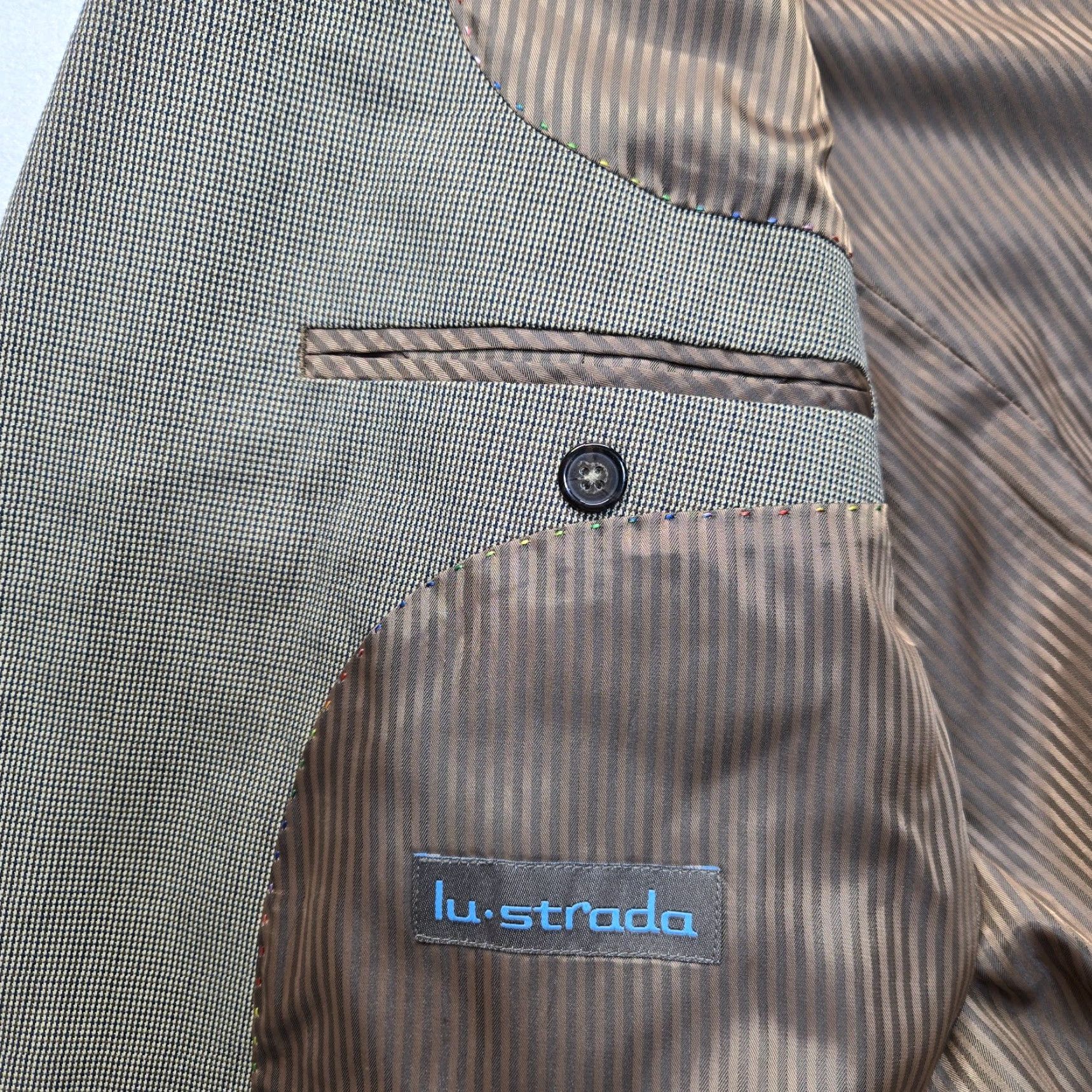 Vintage Lu Strada Blazer / Suit Jacket Men Brown 46 L Long Casual Jacket - Polyester - 46 Adults Mens Size 46R - 5 Thumbnail