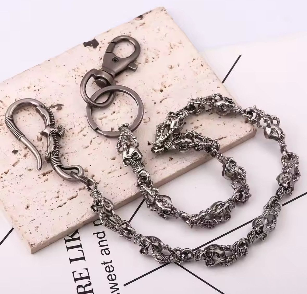 Other Gothic Punk Pants Skull Ghost Chain Wallet Belt Chain Size ONE SIZE - 1 Thumbnail