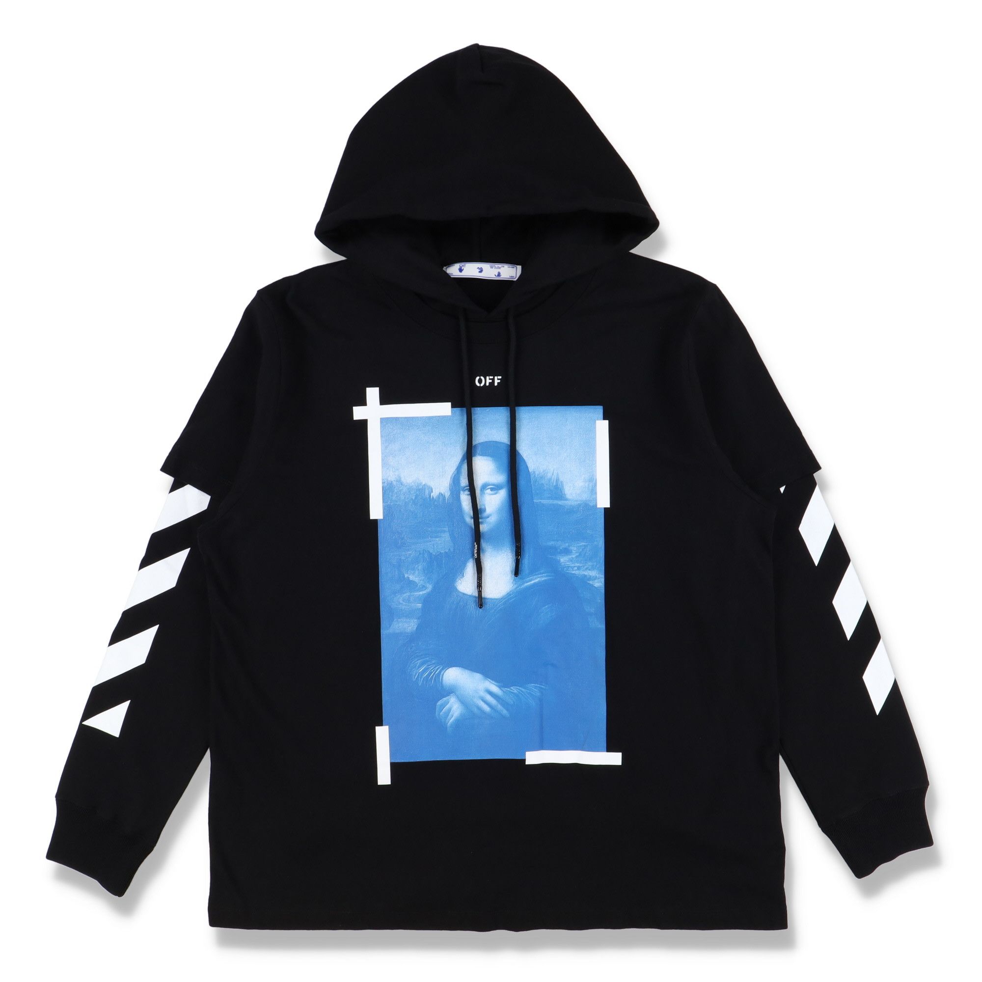 Off-White Black Mona Lisa Arrows Oversized Layered Tee Hoodie Size US L / EU 52-54 / 3 - 1 Thumbnail